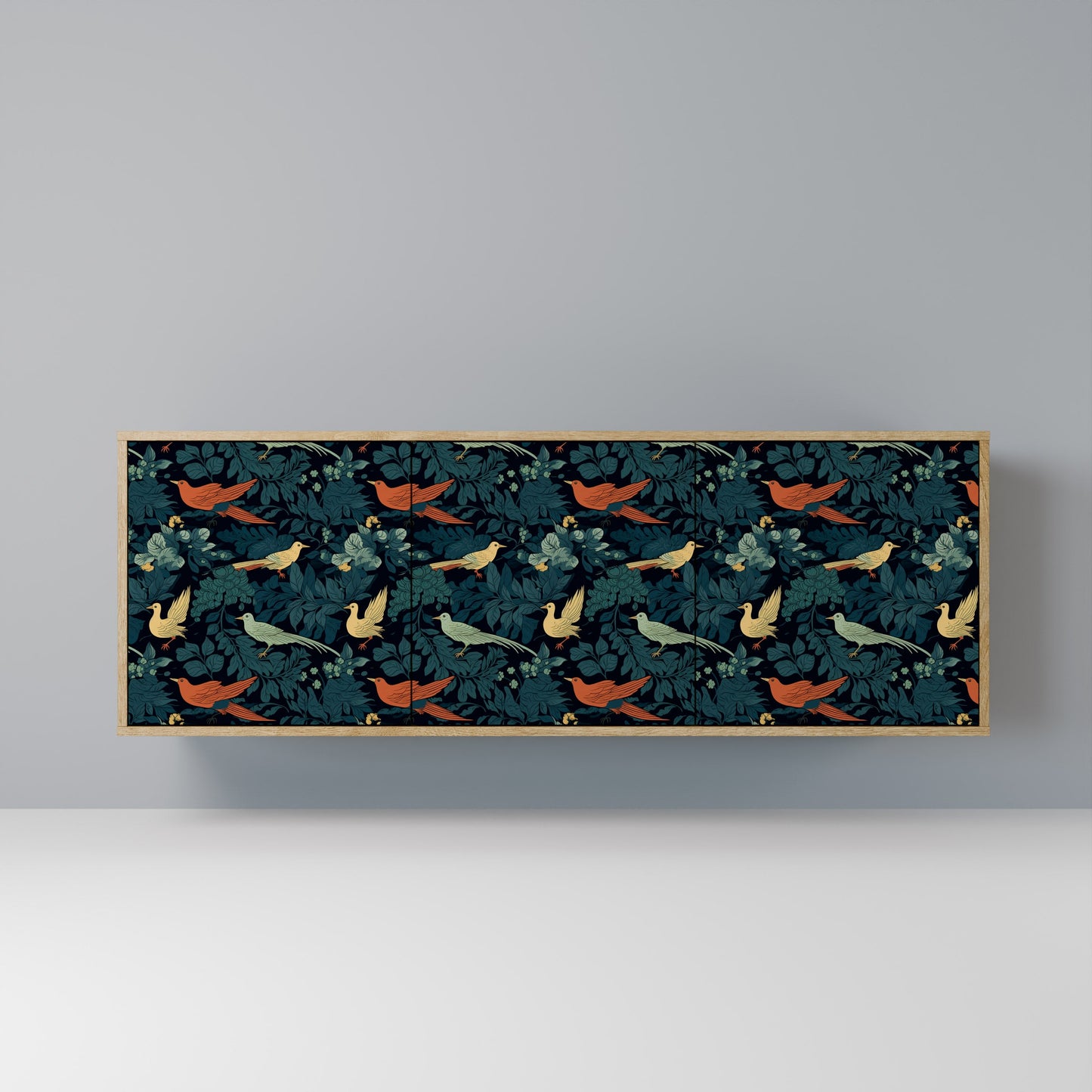 FOWL ORNAMENT 3-Door Sideboard in Oak Effect