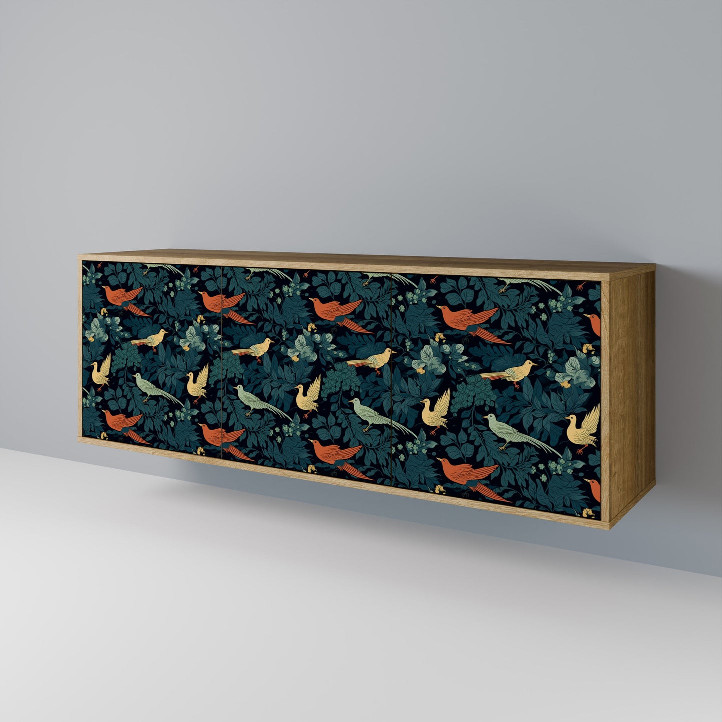 FOWL ORNAMENT 3-Door Sideboard in Oak Effect