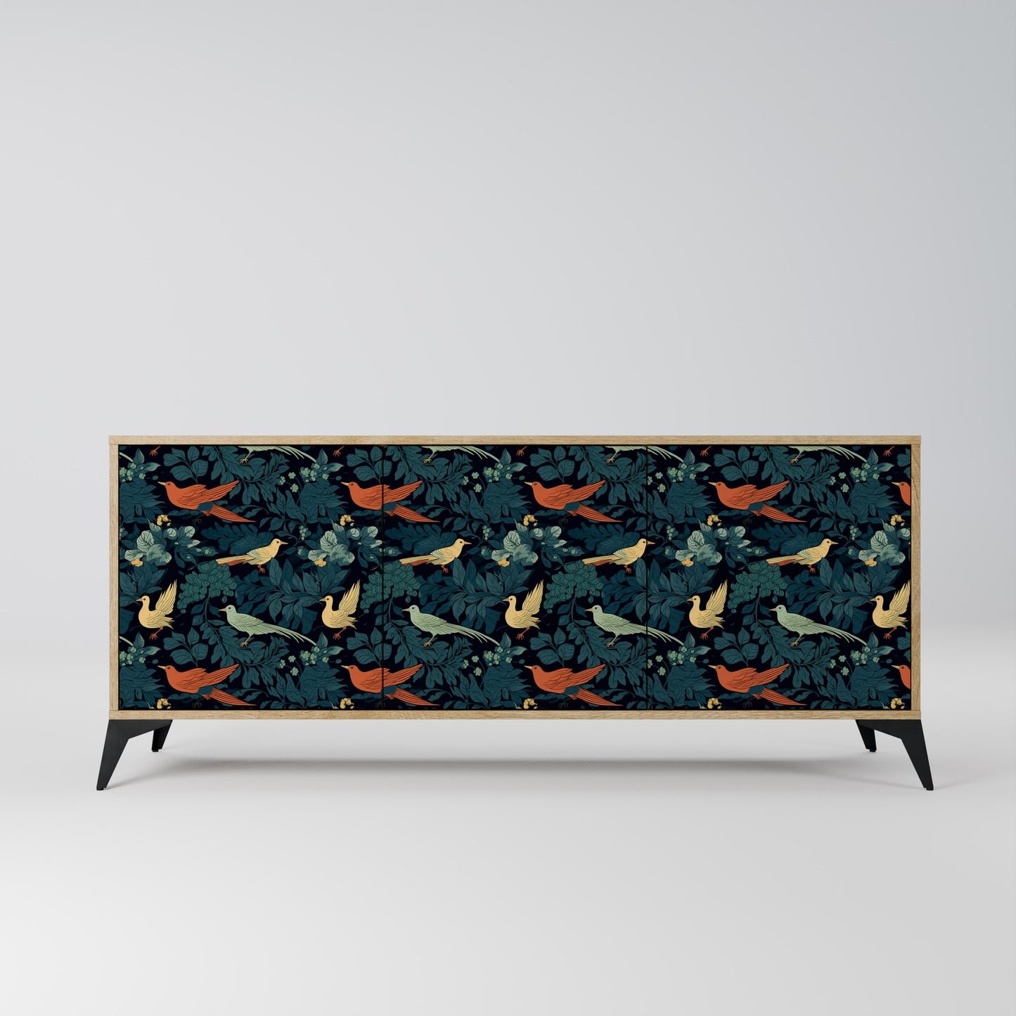 FOWL ORNAMENT 3-Door Sideboard in Oak Effect