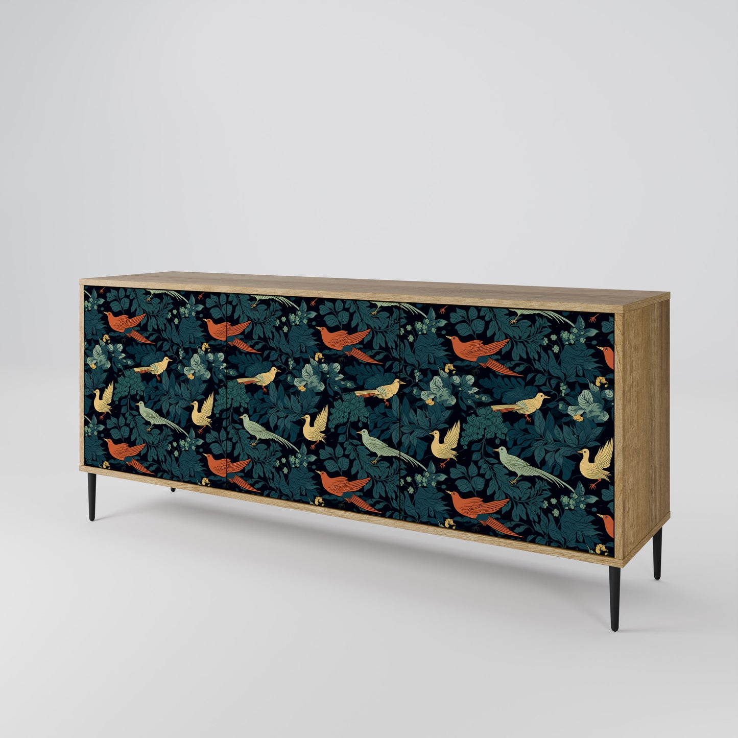 FOWL ORNAMENT 3-Door Sideboard in Oak Effect