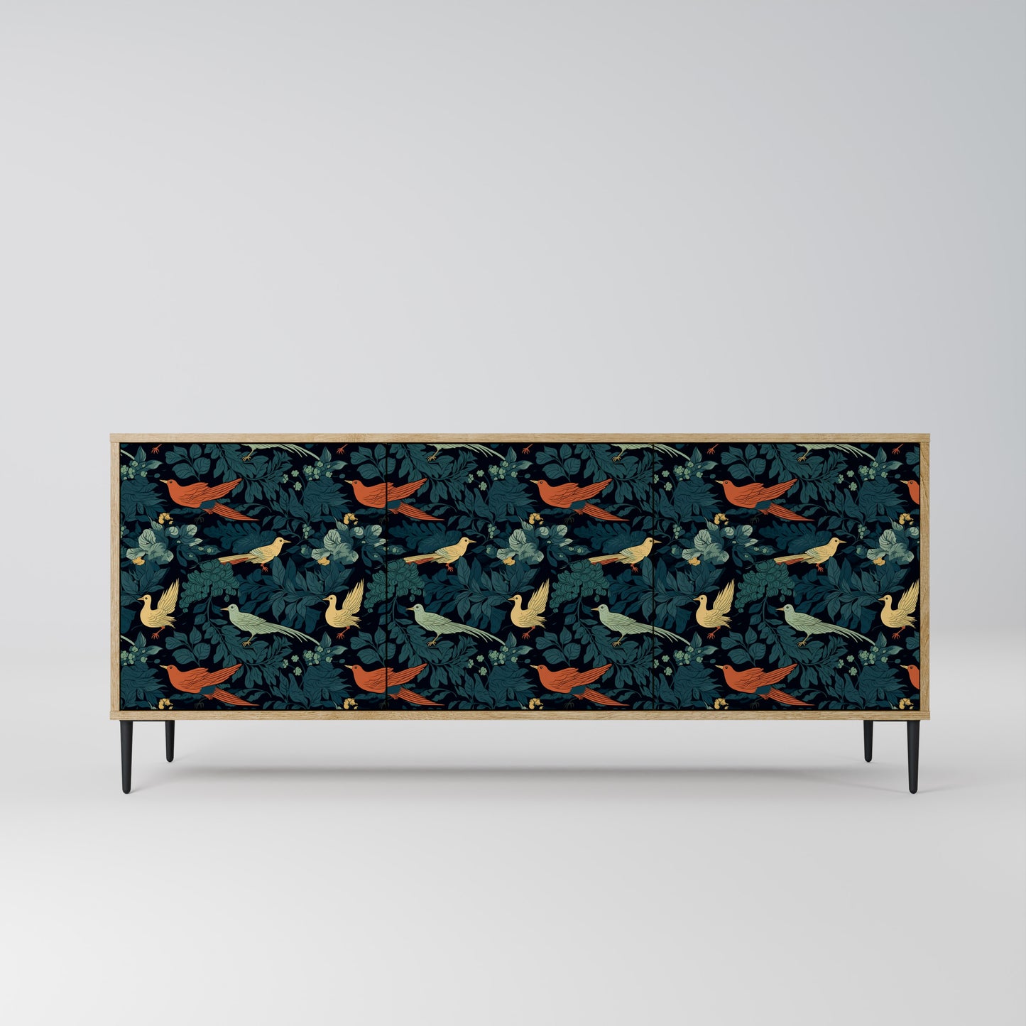 FOWL ORNAMENT 3-Door Sideboard in Oak Effect