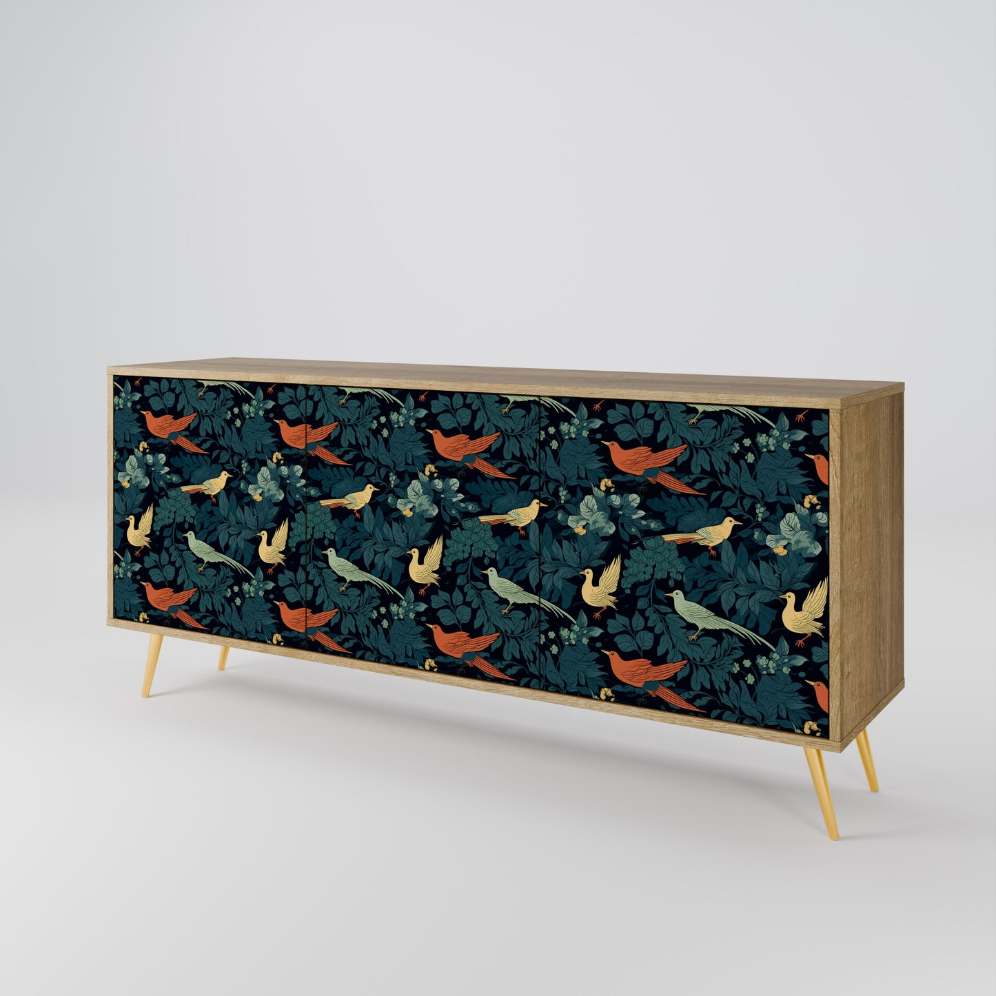 FOWL ORNAMENT 3-Door Sideboard in Oak Effect