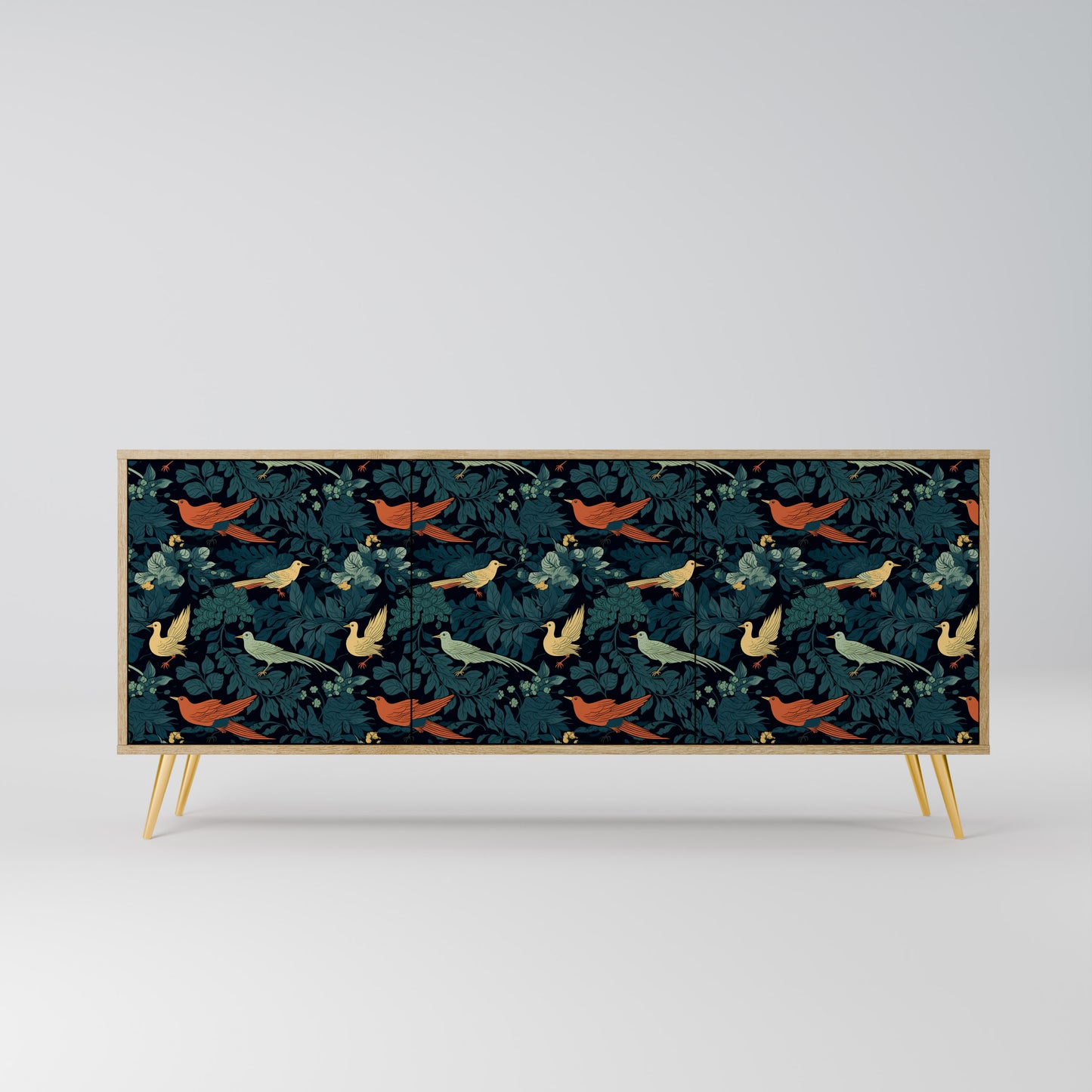 FOWL ORNAMENT 3-Door Sideboard in Oak Effect