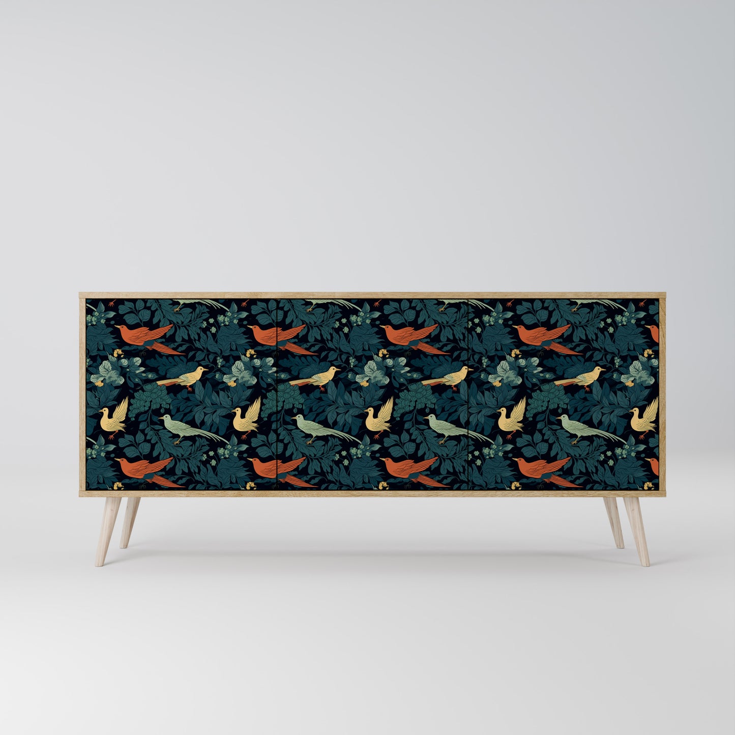 FOWL ORNAMENT 3-Door Sideboard in Oak Effect