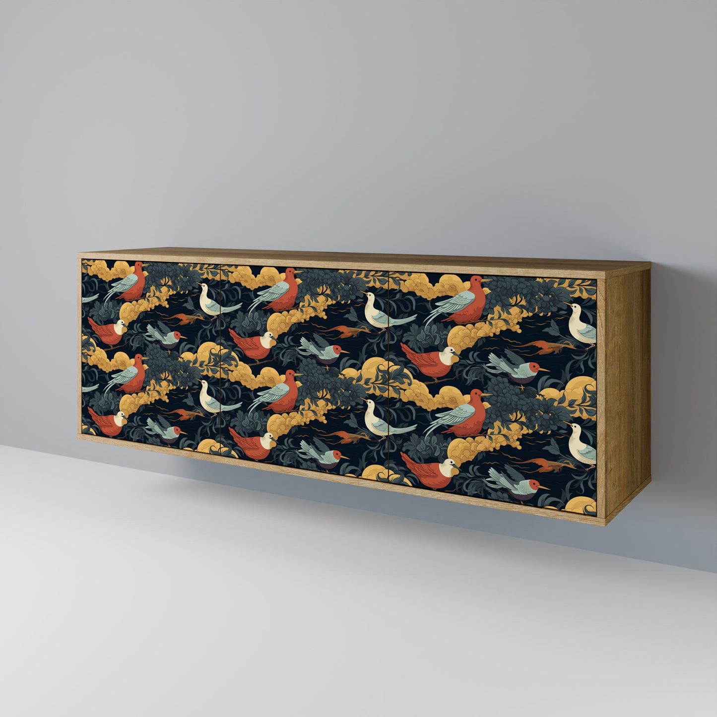 FOWLY DAZE 3-Door Sideboard in Oak Effect