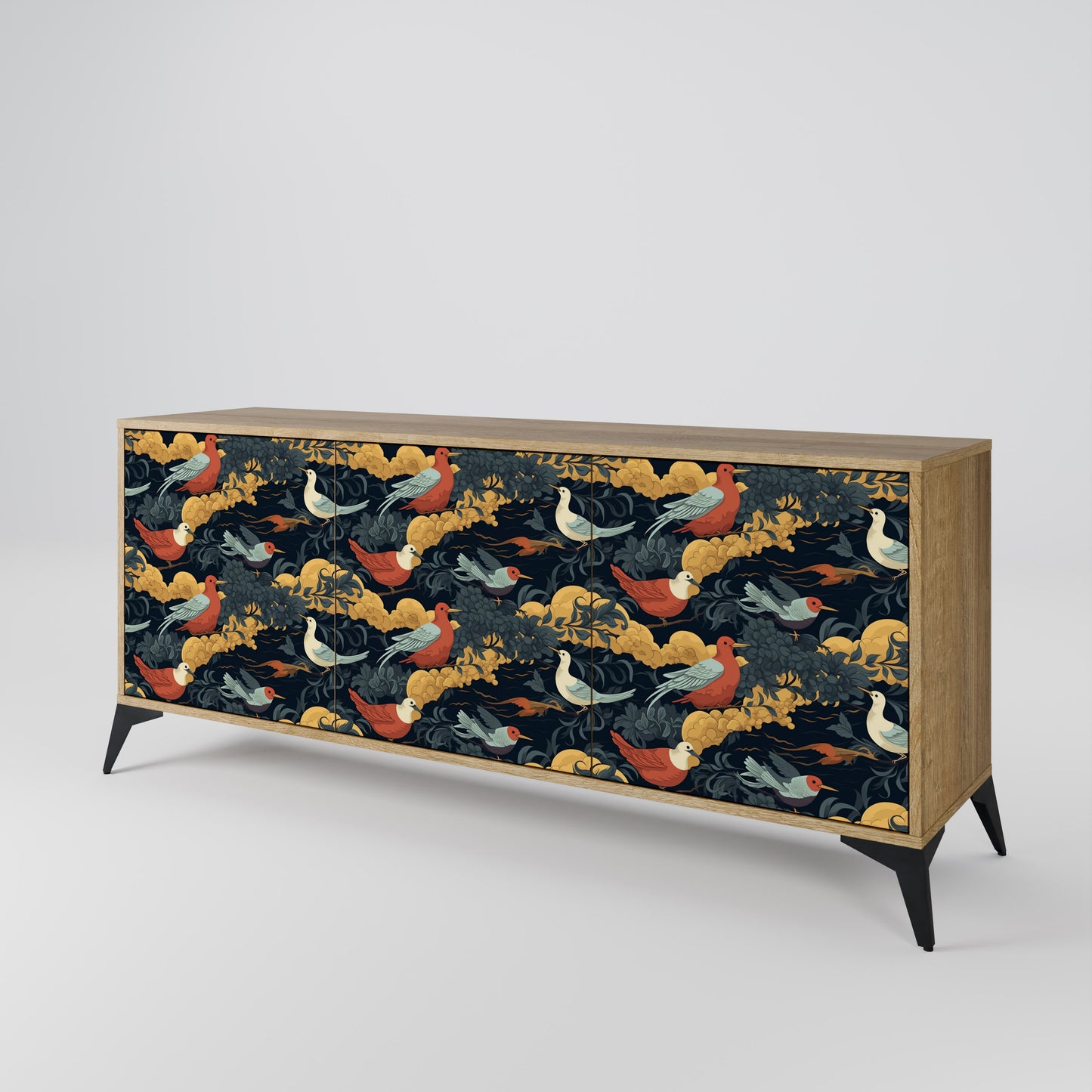 FOWLY DAZE 3-Door Sideboard in Oak Effect