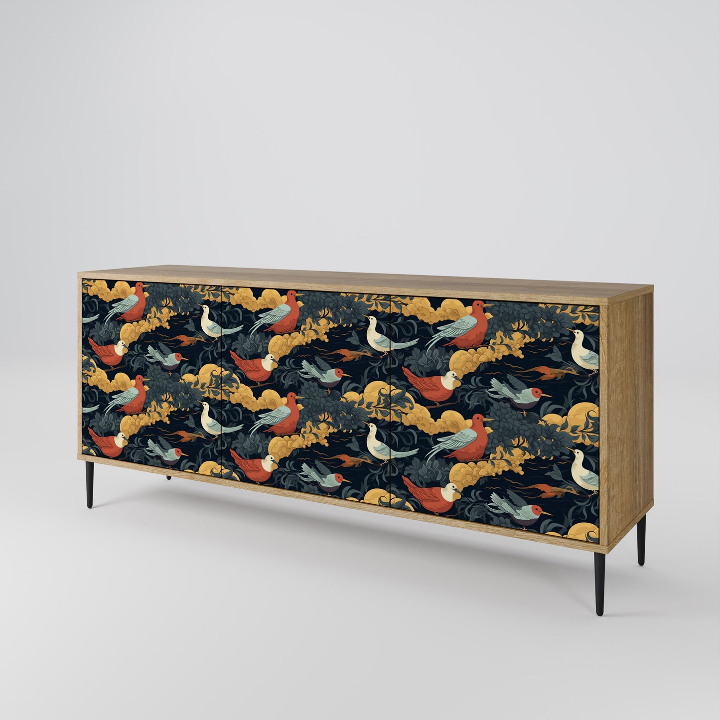 FOWLY DAZE 3-Door Sideboard in Oak Effect