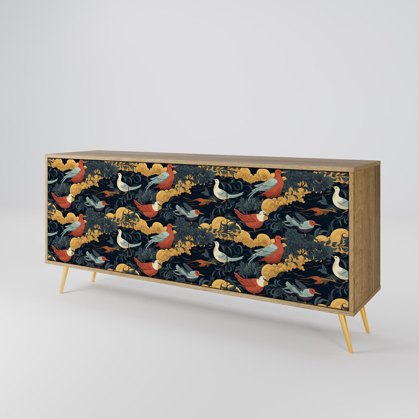FOWLY DAZE 3-Door Sideboard in Oak Effect