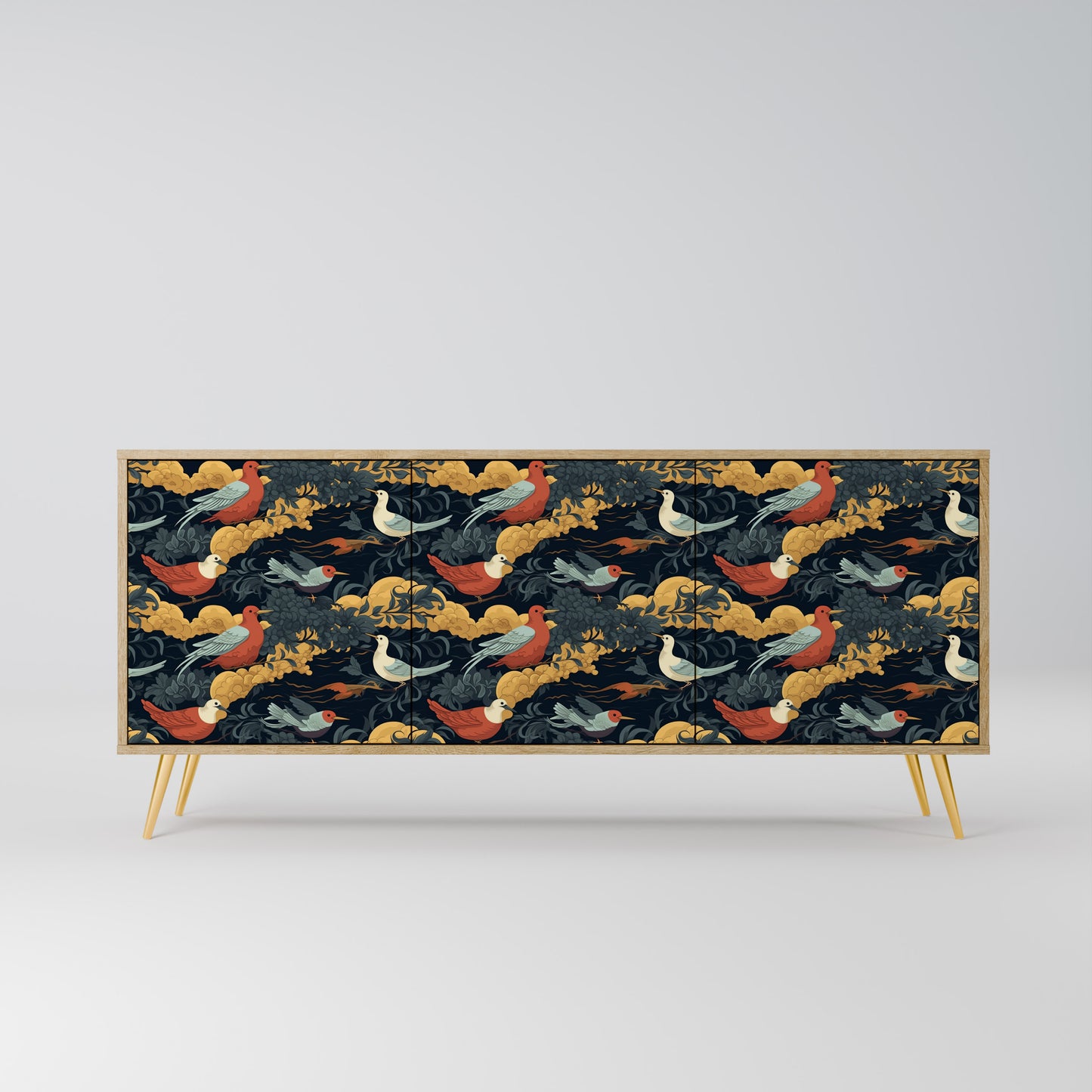 FOWLY DAZE 3-Door Sideboard in Oak Effect
