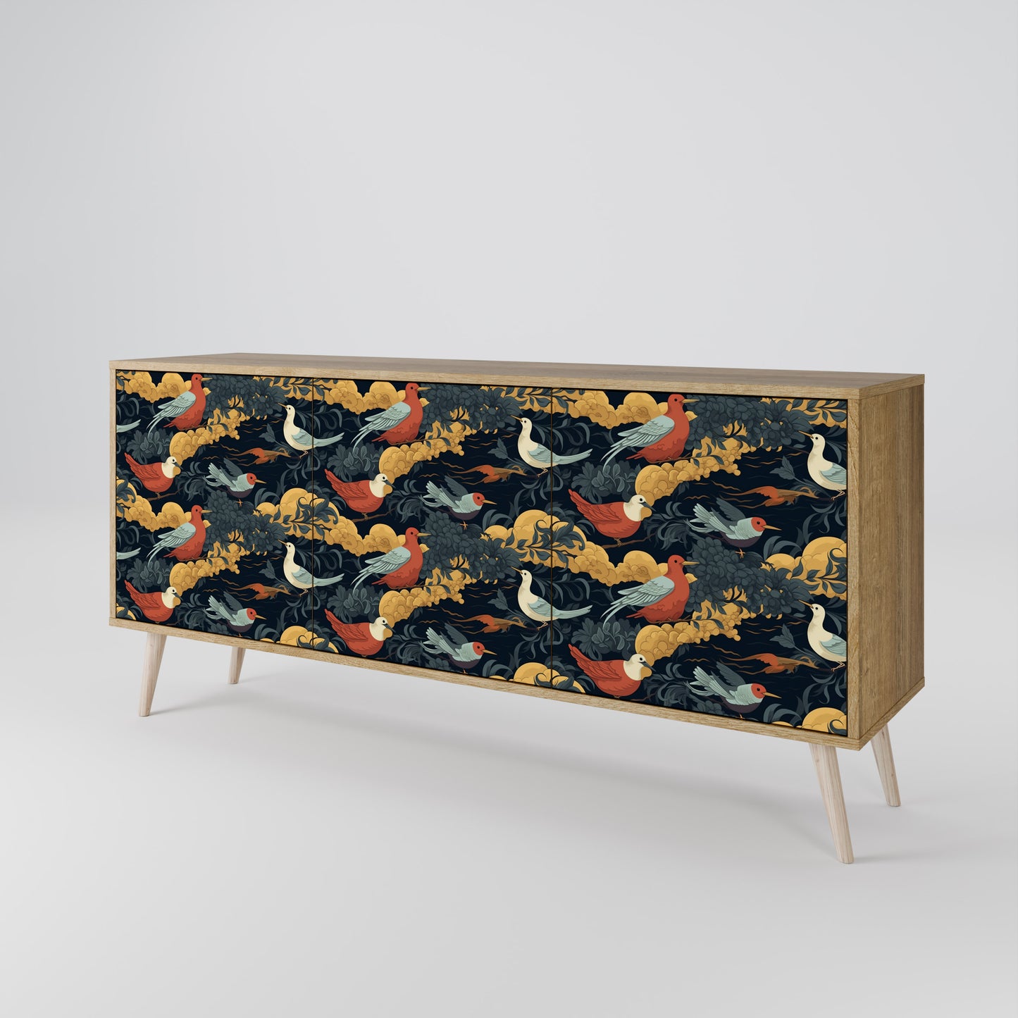 FOWLY DAZE 3-Door Sideboard in Oak Effect