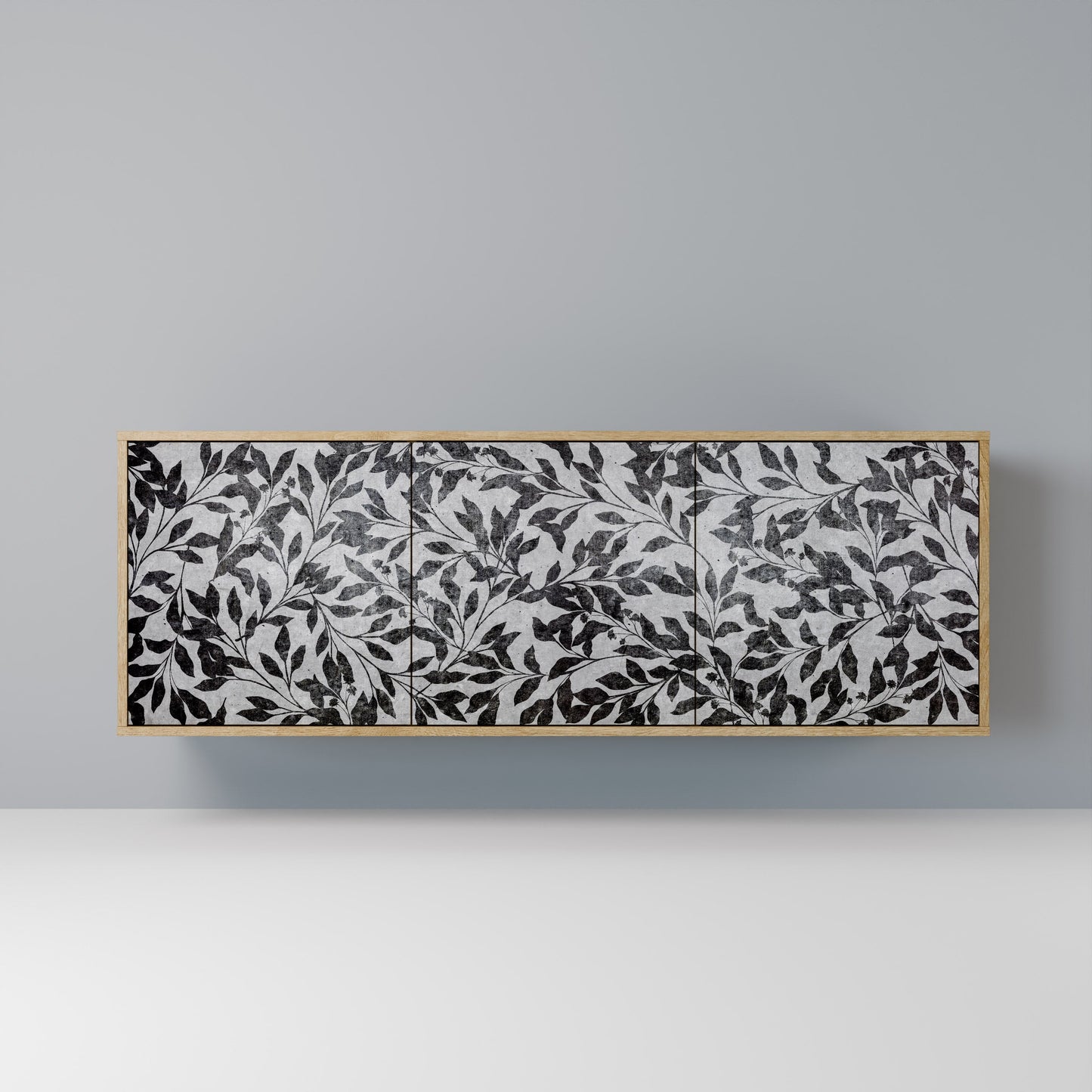 CHARCOAL SPROUT 3-Door Sideboard in Oak Effect