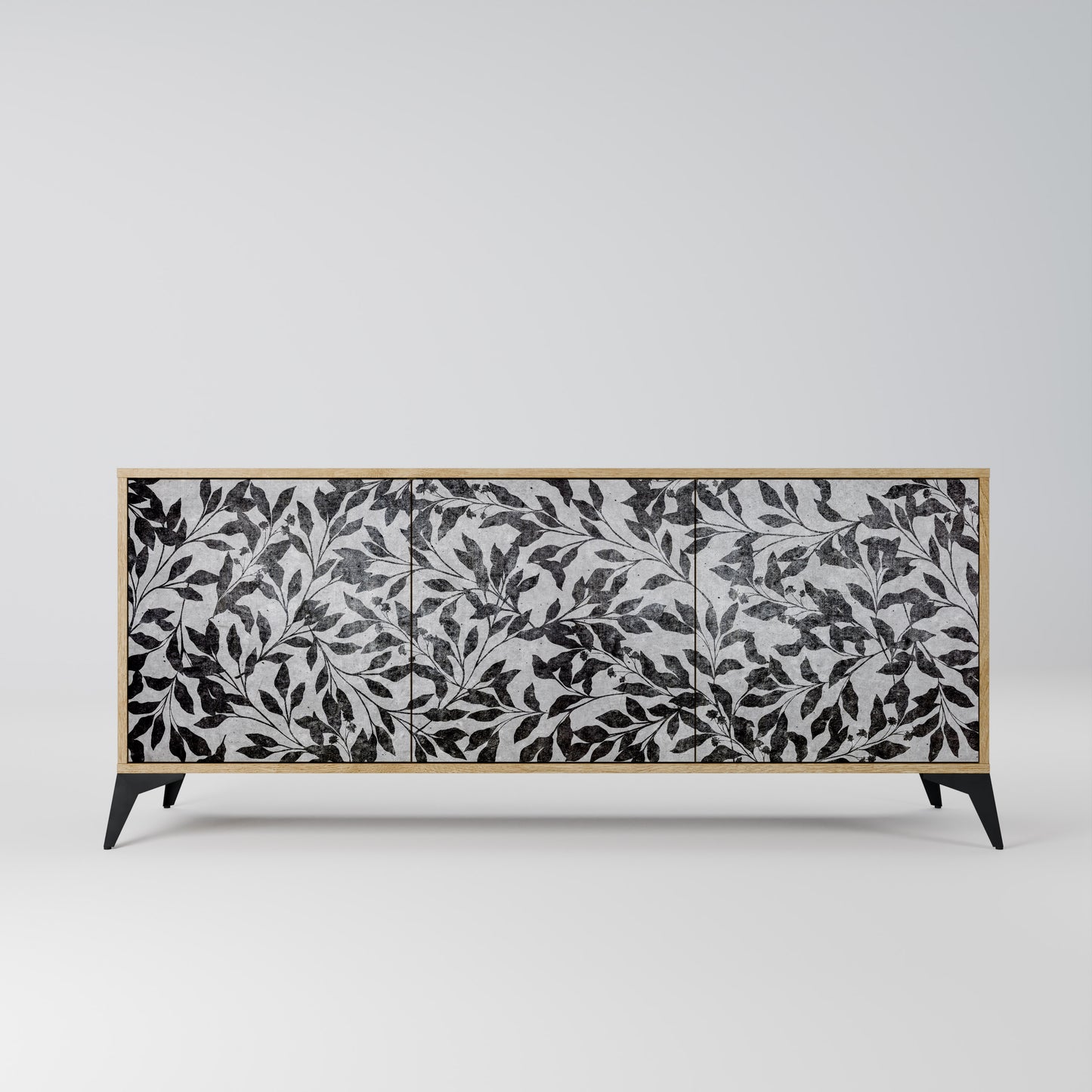 CHARCOAL SPROUT 3-Door Sideboard in Oak Effect