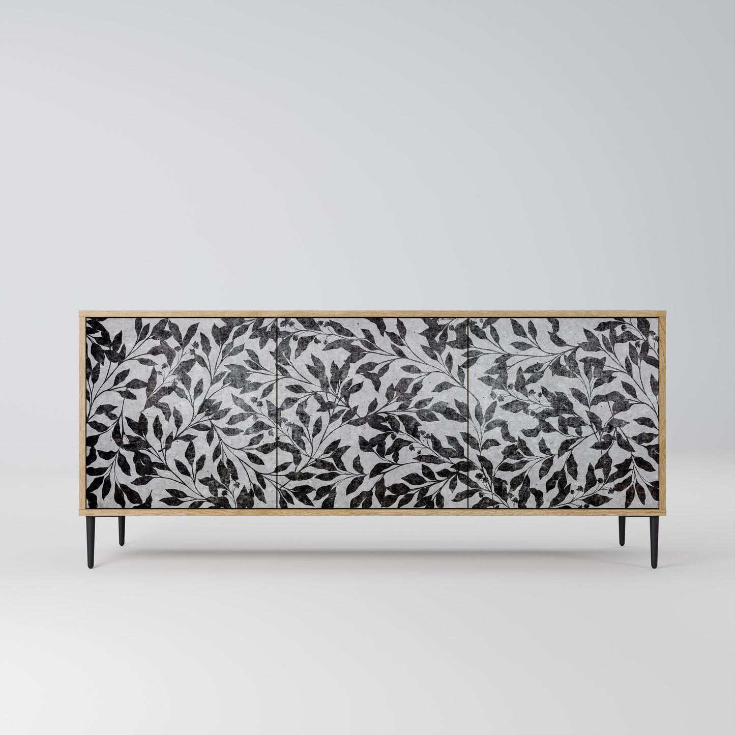 CHARCOAL SPROUT 3-Door Sideboard in Oak Effect