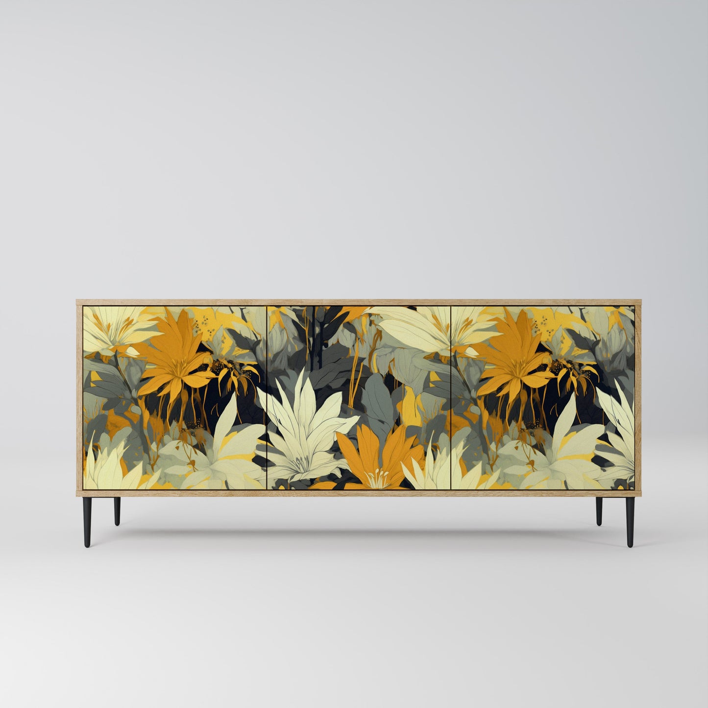 Credenza a 3 ante SUNKISSED LILY in effetto rovere
