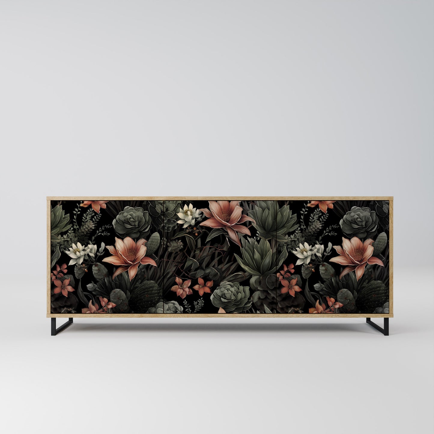 SECRET VERDURE 3-Door Sideboard in Oak Effect
