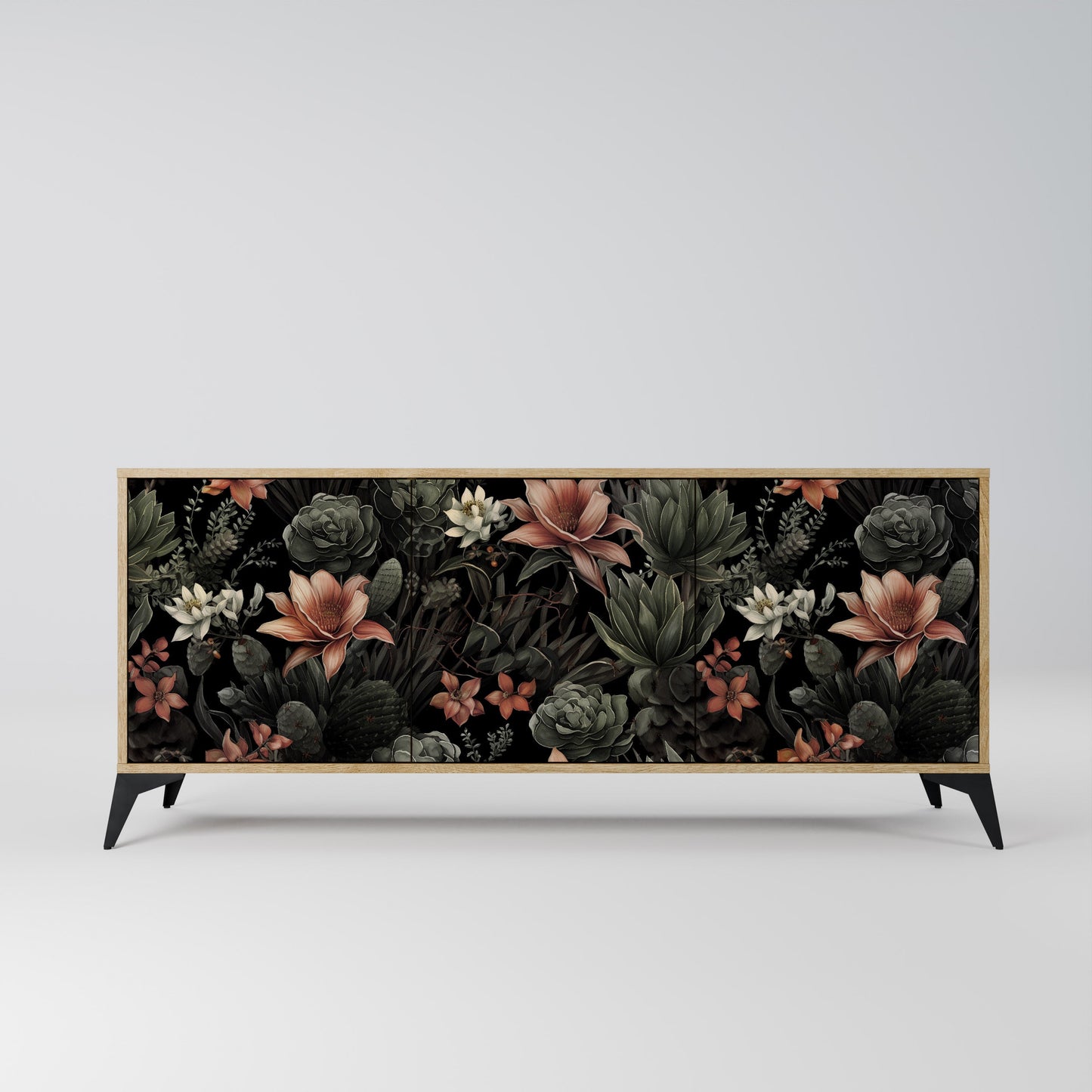 SECRET VERDURE 3-Door Sideboard in Oak Effect