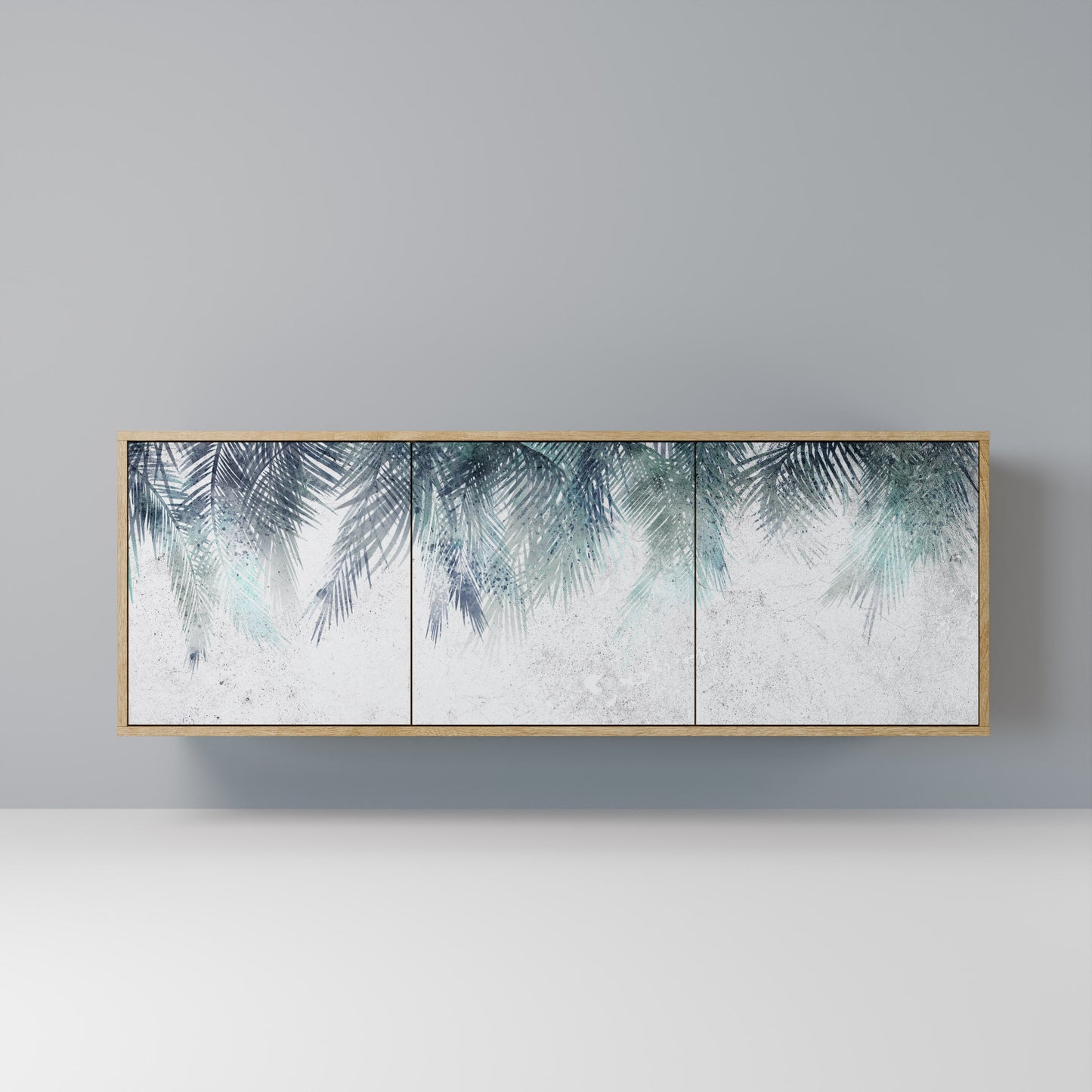 PALM VEIL 3-Door Sideboard in Oak Effect