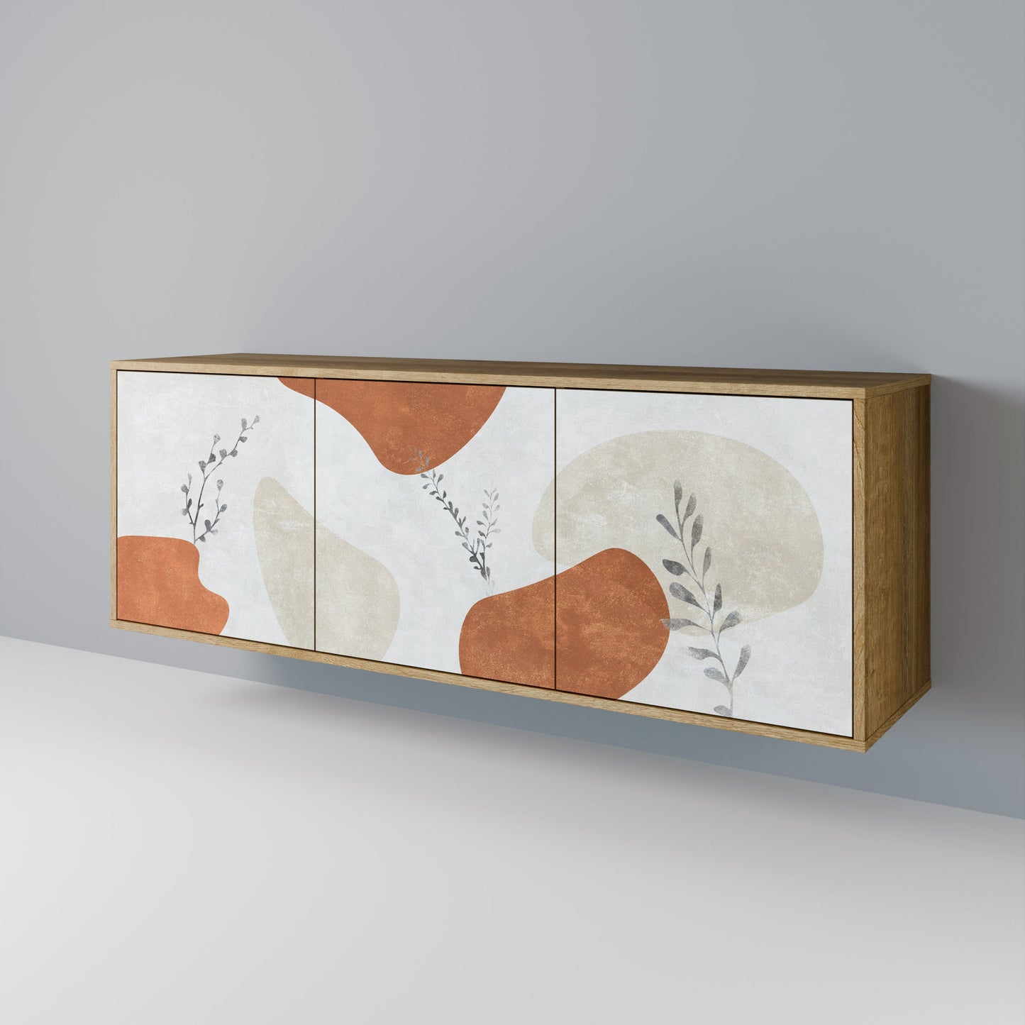 Credenza TRANQUIL TWIG a 3 ante in effetto rovere