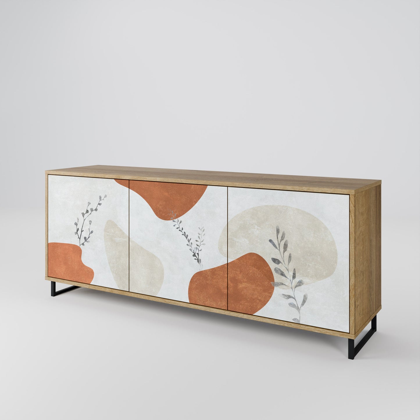 Credenza TRANQUIL TWIG a 3 ante in effetto rovere