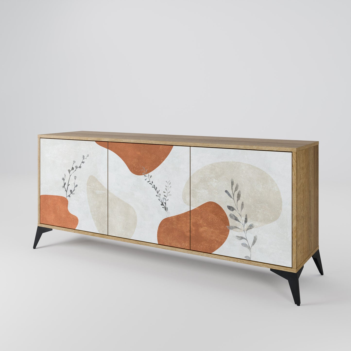 Credenza TRANQUIL TWIG a 3 ante in effetto rovere