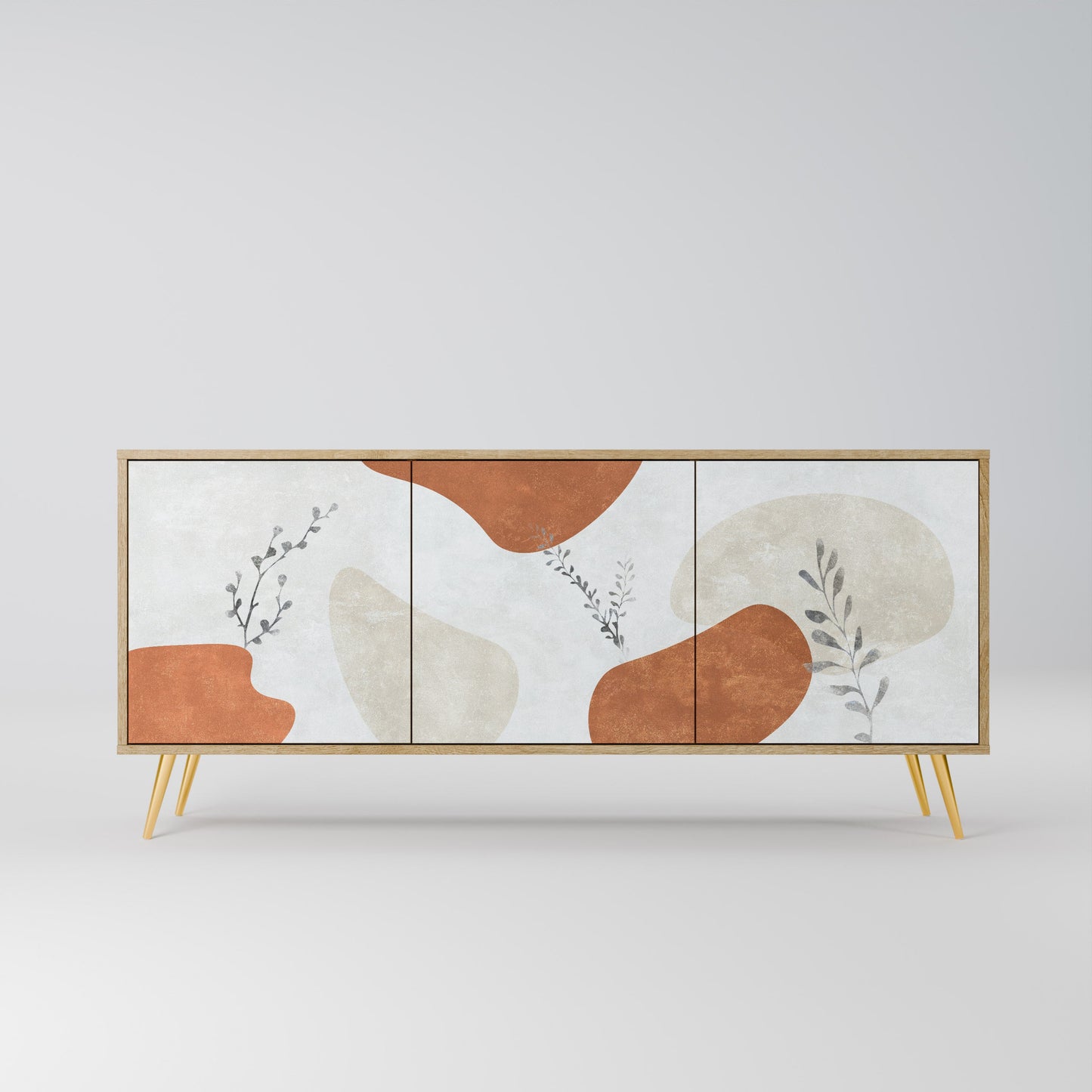 Credenza TRANQUIL TWIG a 3 ante in effetto rovere