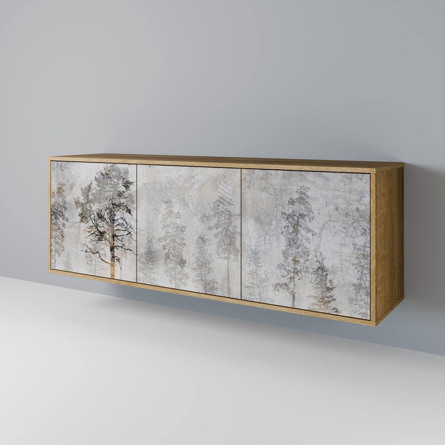 FADE IN THE TREES 3-Door Sideboard in Oak Effect