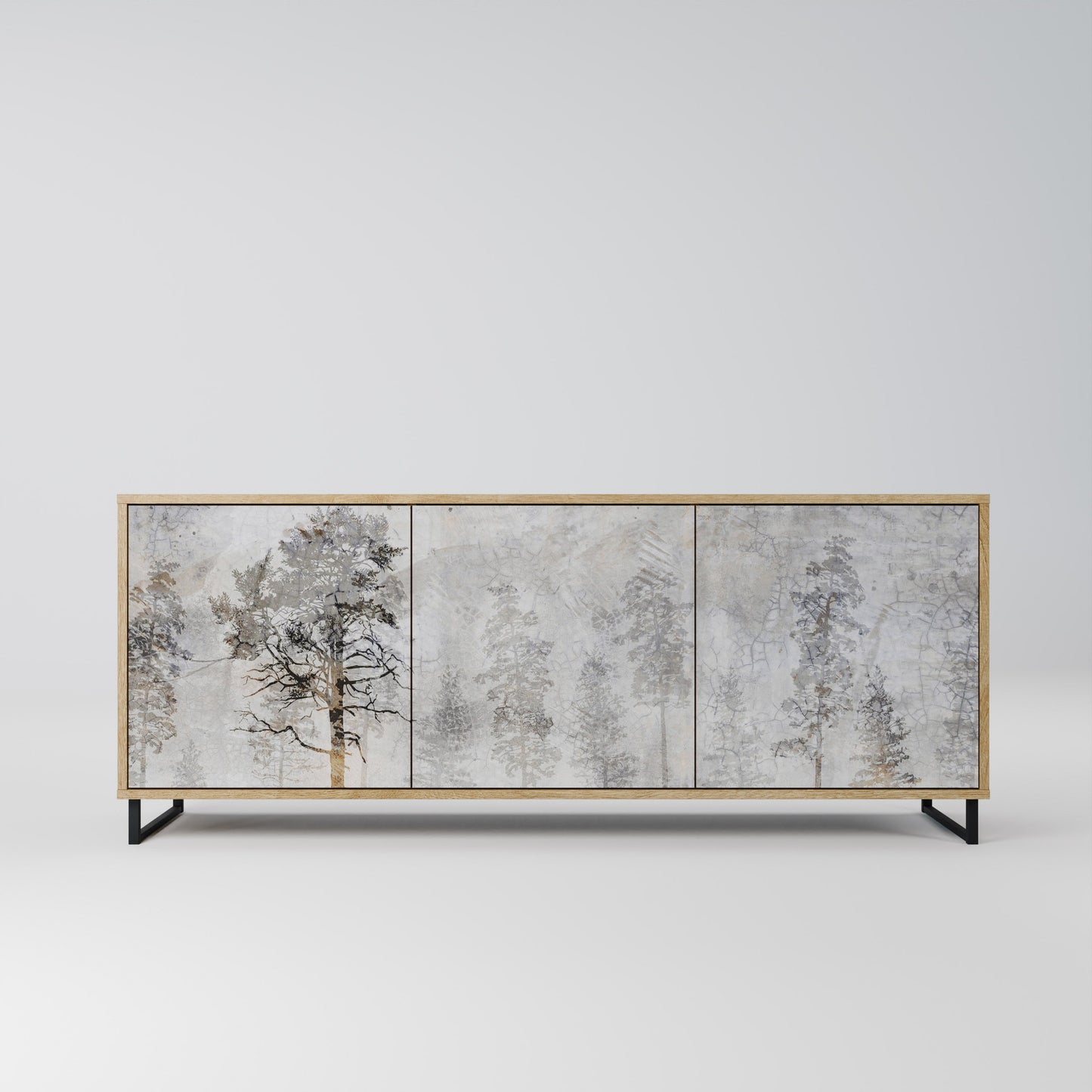 FADE IN THE TREES 3-Door Sideboard in Oak Effect