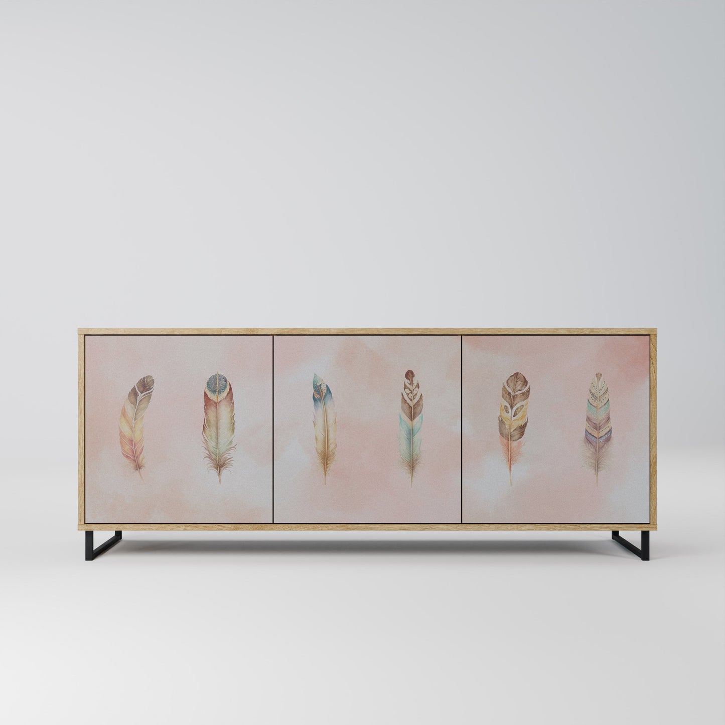 Credenza a 3 ante DELIQUESCE in effetto rovere