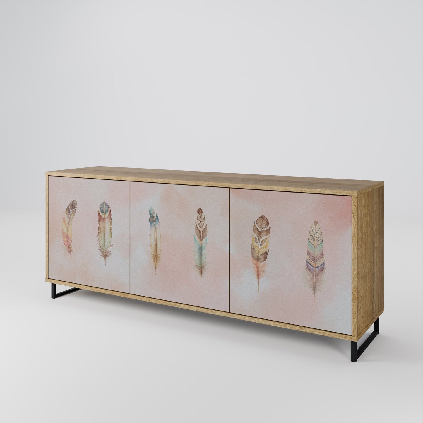 Credenza a 3 ante DELIQUESCE in effetto rovere