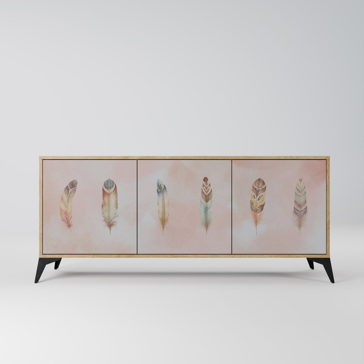 Credenza a 3 ante DELIQUESCE in effetto rovere