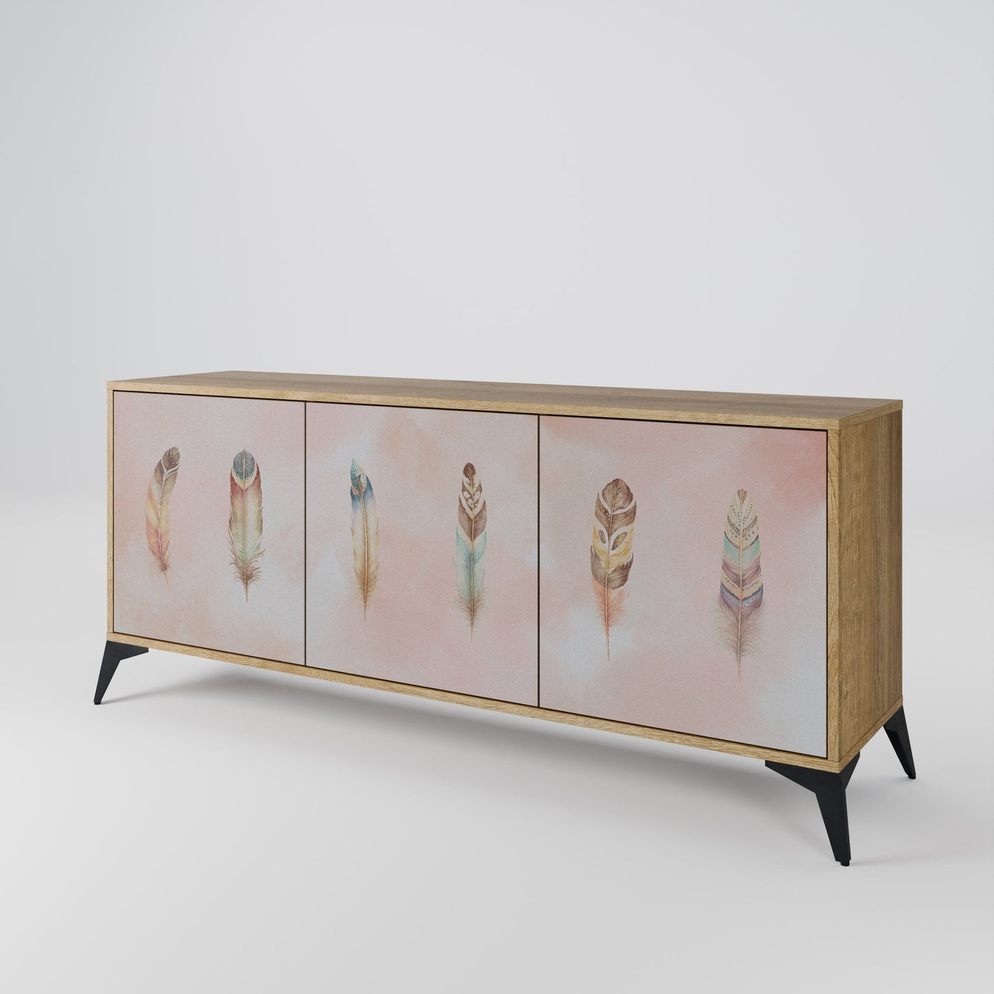 Credenza a 3 ante DELIQUESCE in effetto rovere