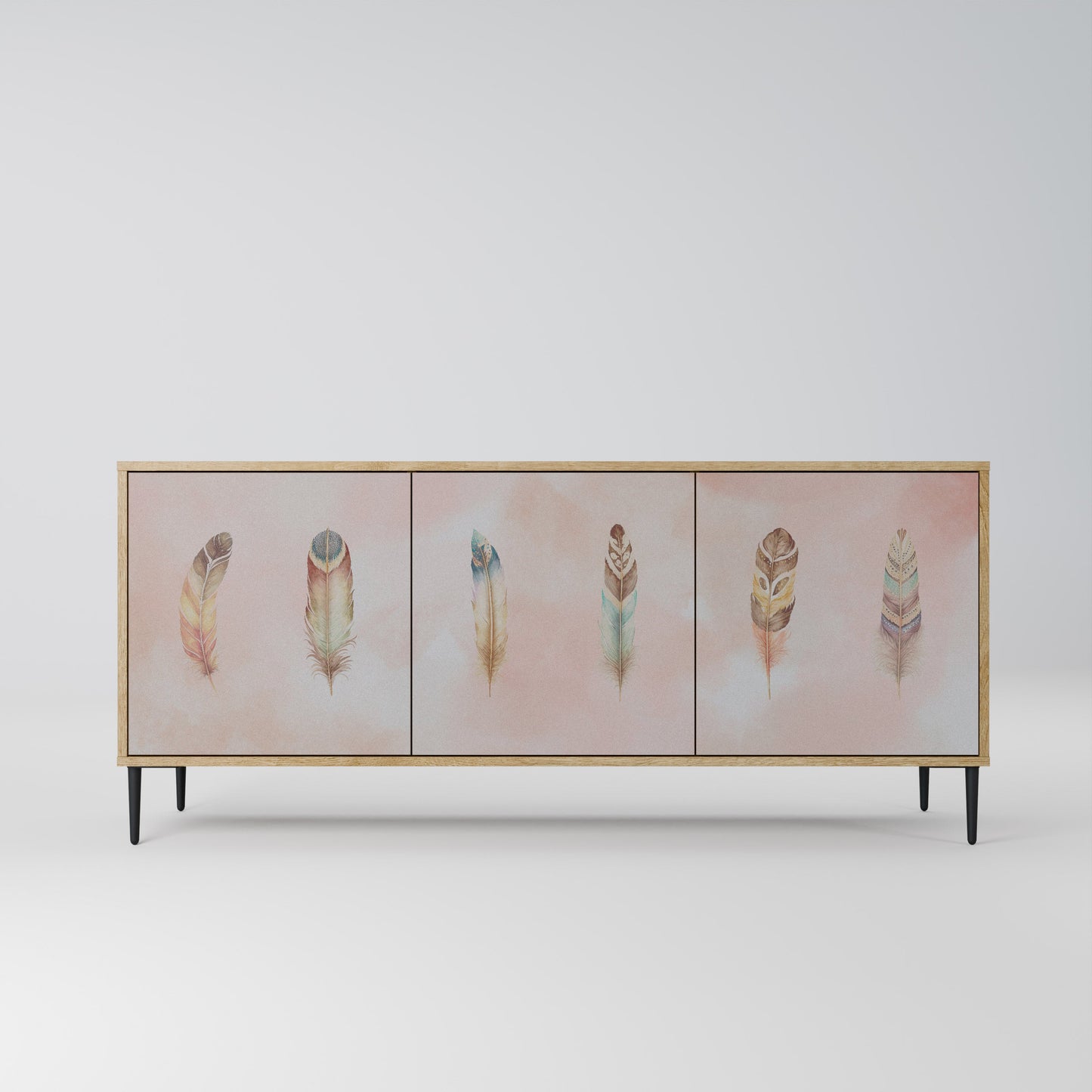 Credenza a 3 ante DELIQUESCE in effetto rovere