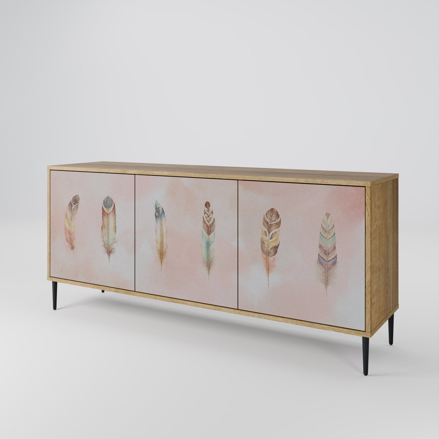 Credenza a 3 ante DELIQUESCE in effetto rovere