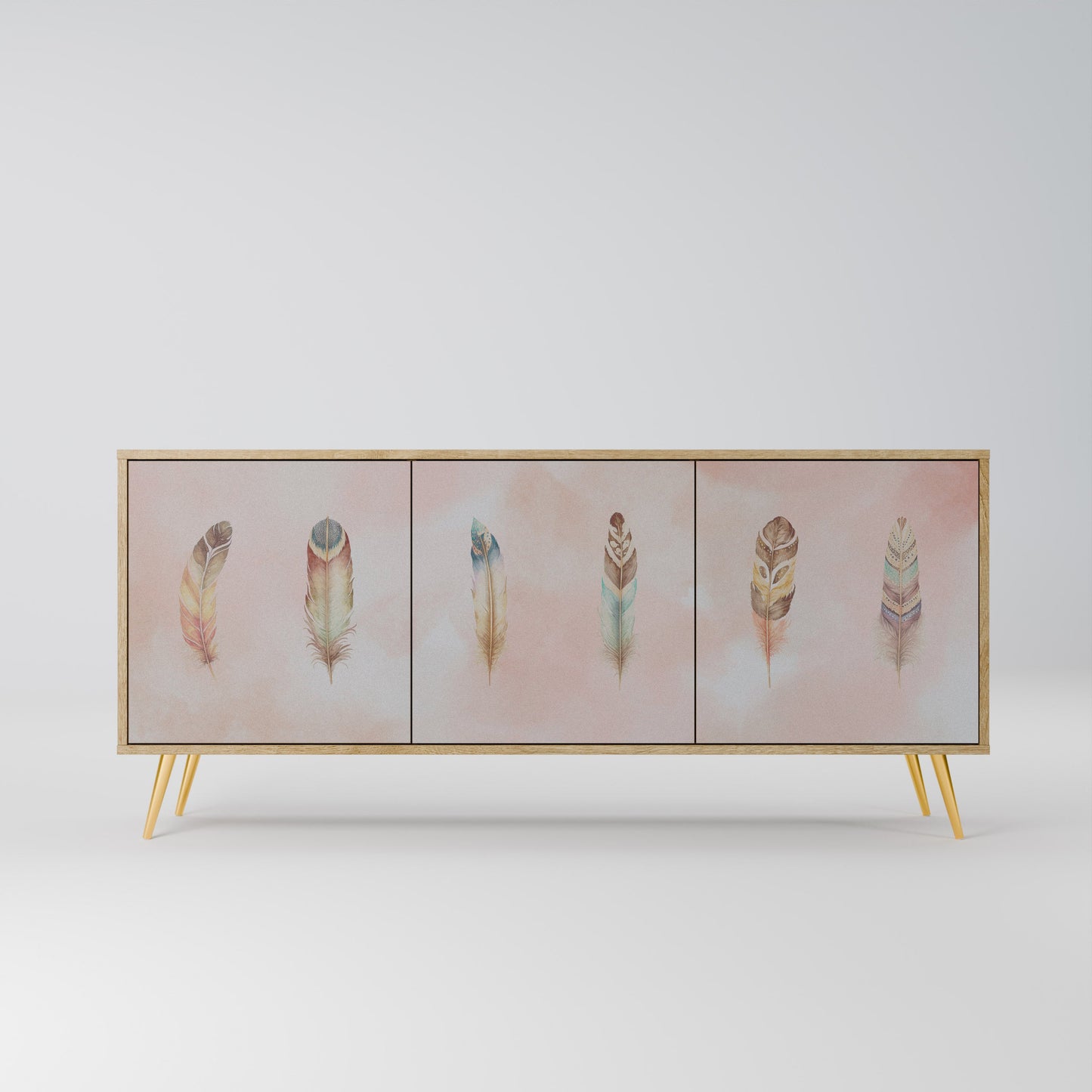 Credenza a 3 ante DELIQUESCE in effetto rovere