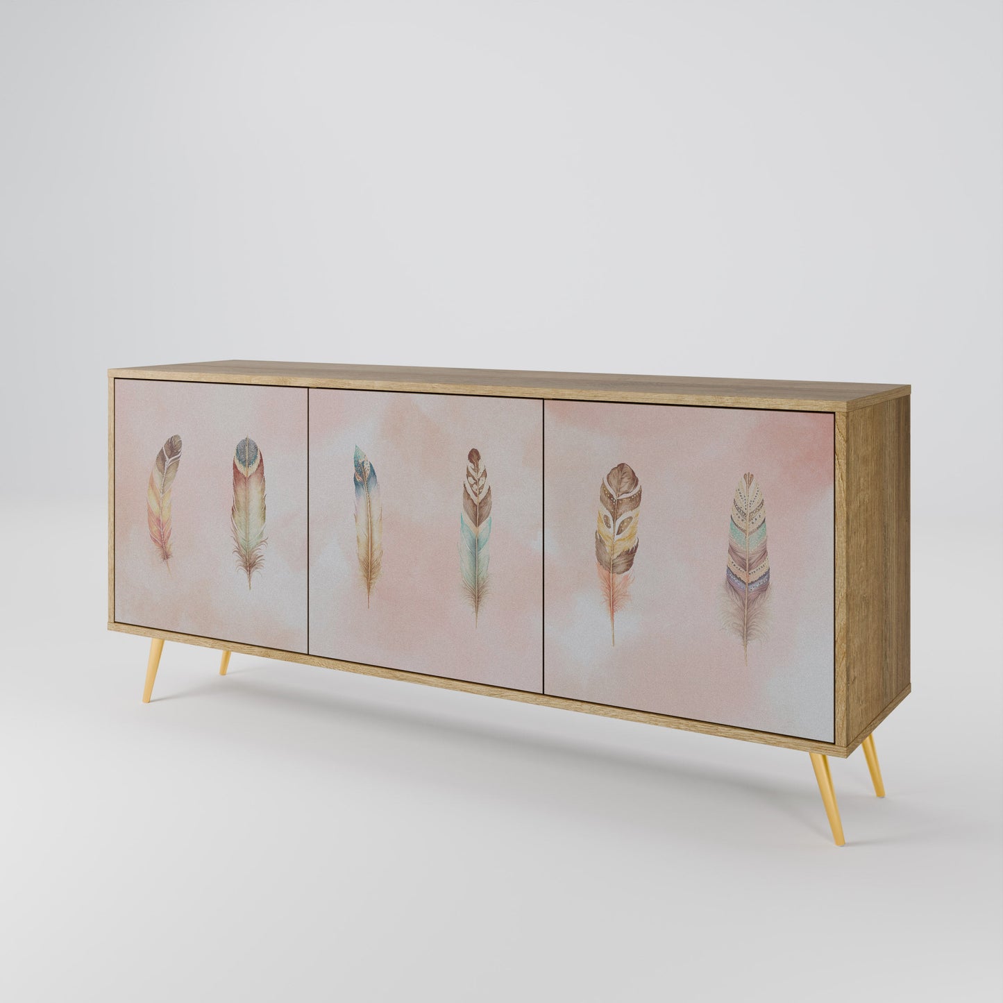 Credenza a 3 ante DELIQUESCE in effetto rovere