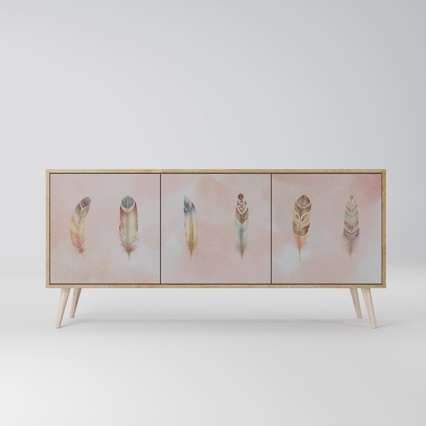 Credenza a 3 ante DELIQUESCE in effetto rovere