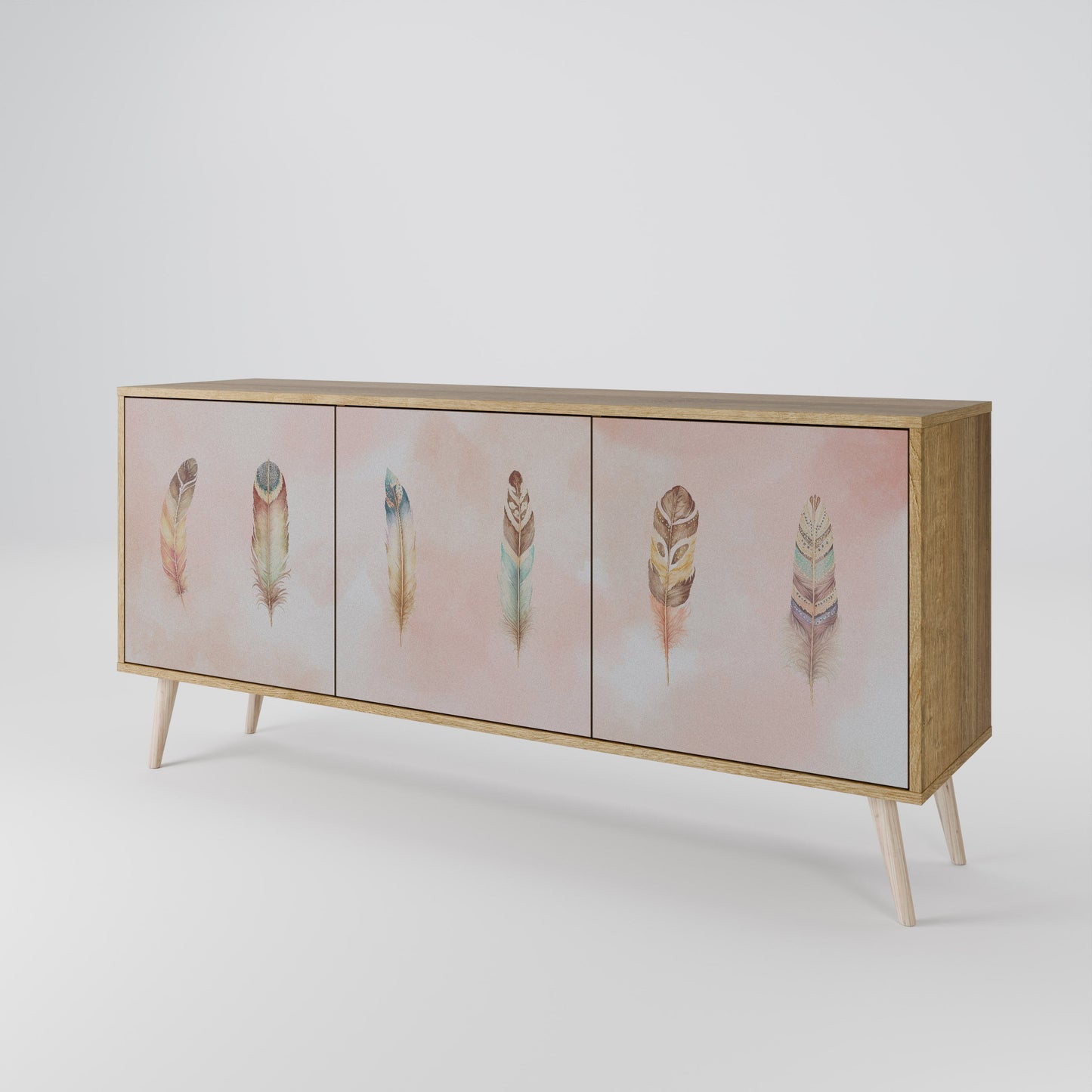 Credenza a 3 ante DELIQUESCE in effetto rovere