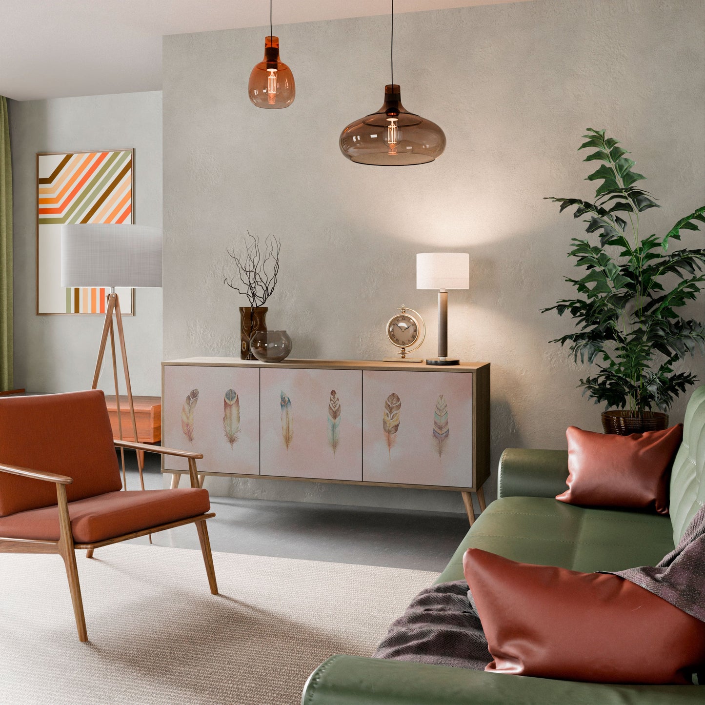 Credenza a 3 ante DELIQUESCE in effetto rovere