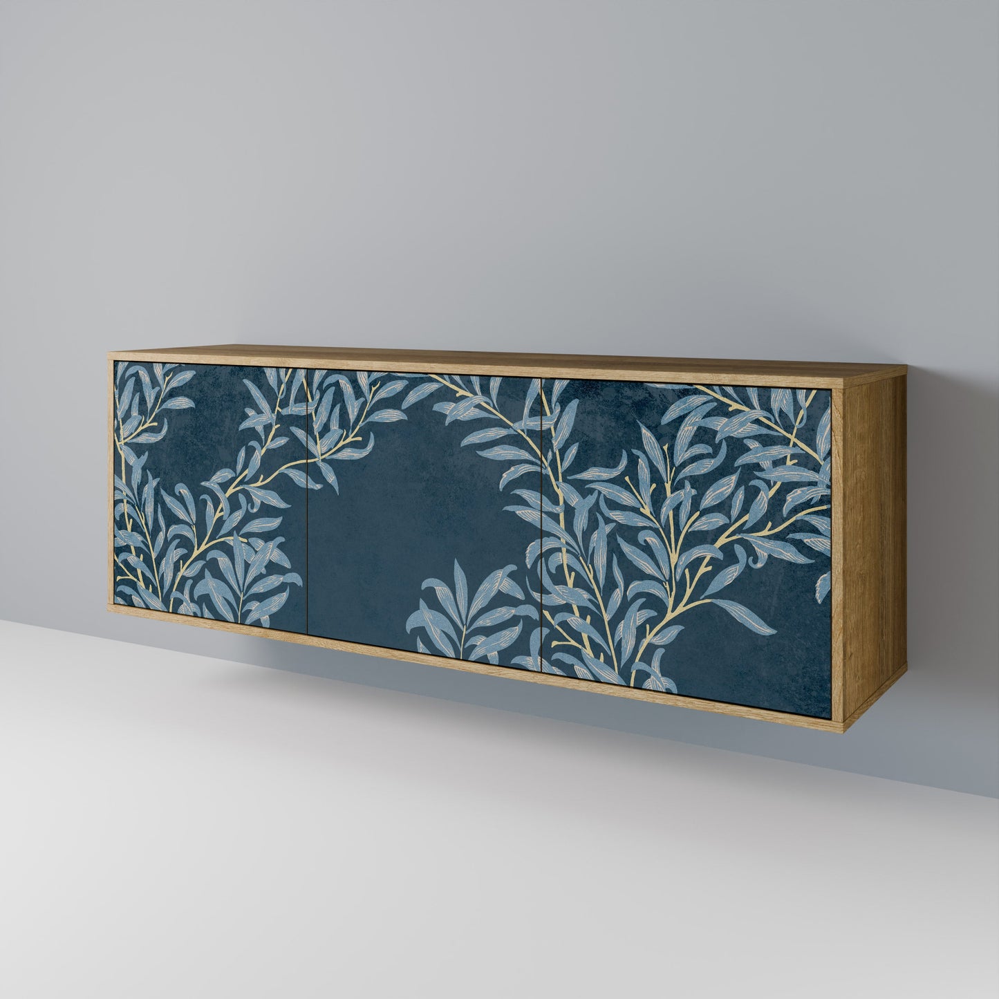 Credenza a 3 ante BLUE FOGLIE effetto rovere