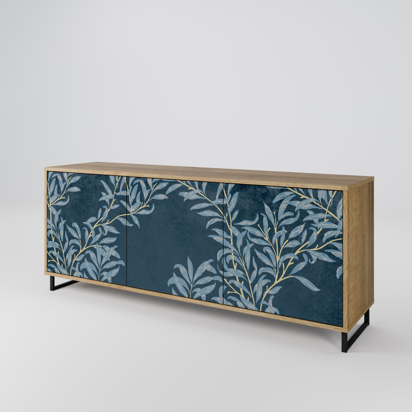 Credenza a 3 ante BLUE FOGLIE effetto rovere