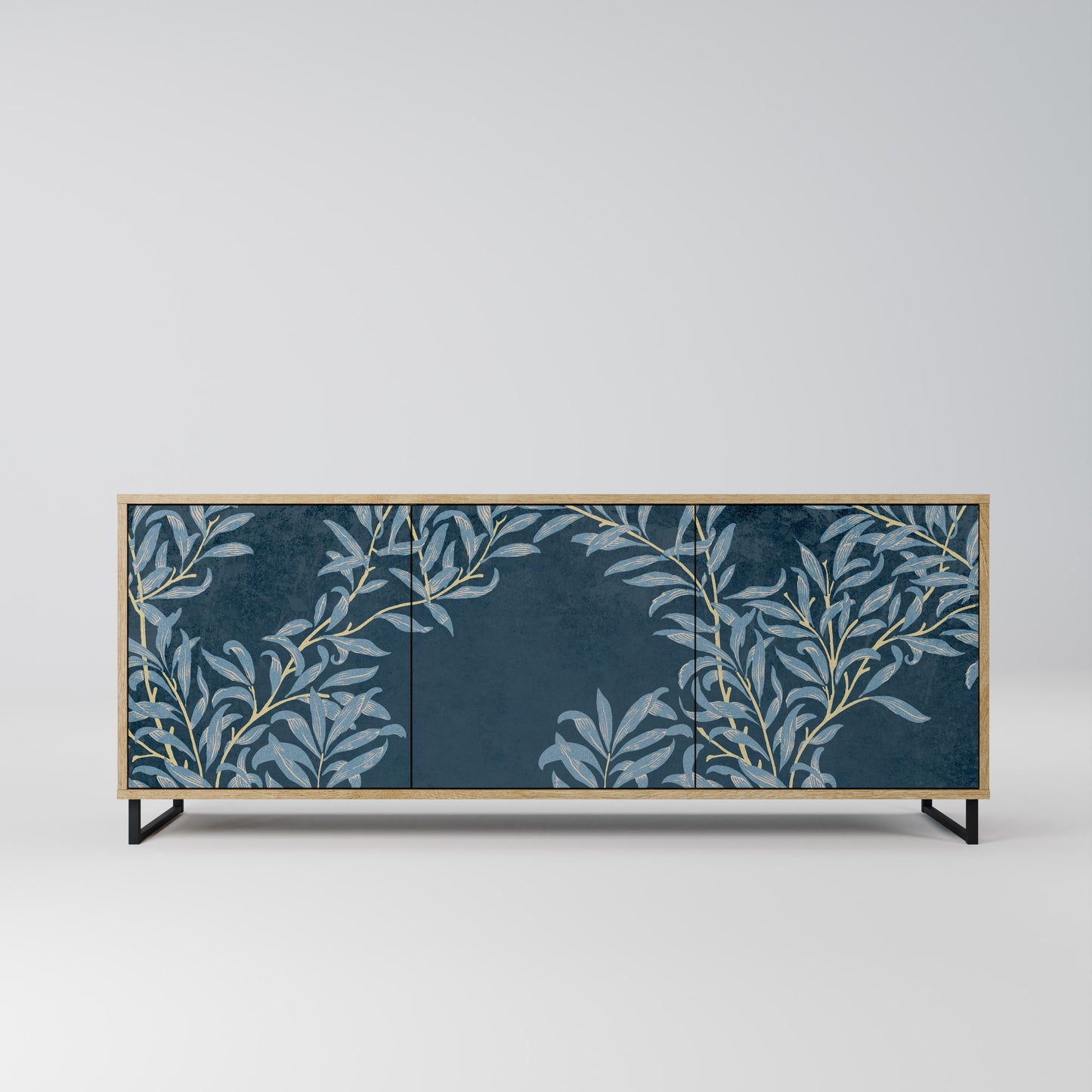 Credenza a 3 ante BLUE FOGLIE effetto rovere