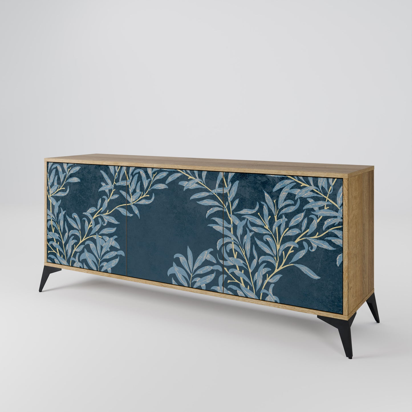 Credenza a 3 ante BLUE FOGLIE effetto rovere