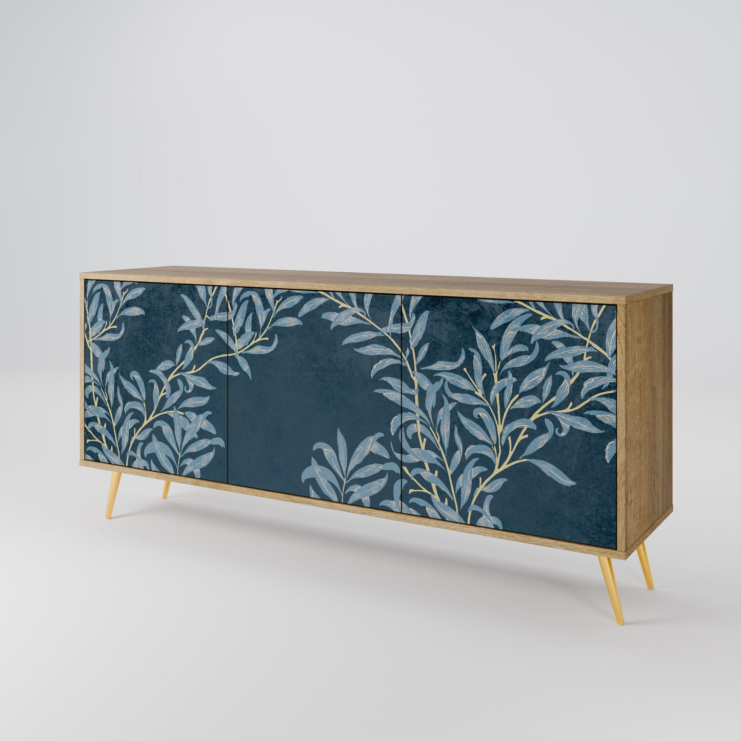 Credenza a 3 ante BLUE FOGLIE effetto rovere