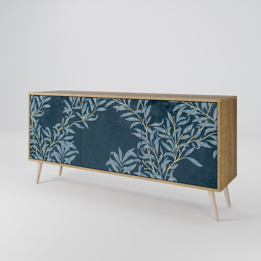 BLUE LEAVES 3-Door Sideboard in Oak Effect