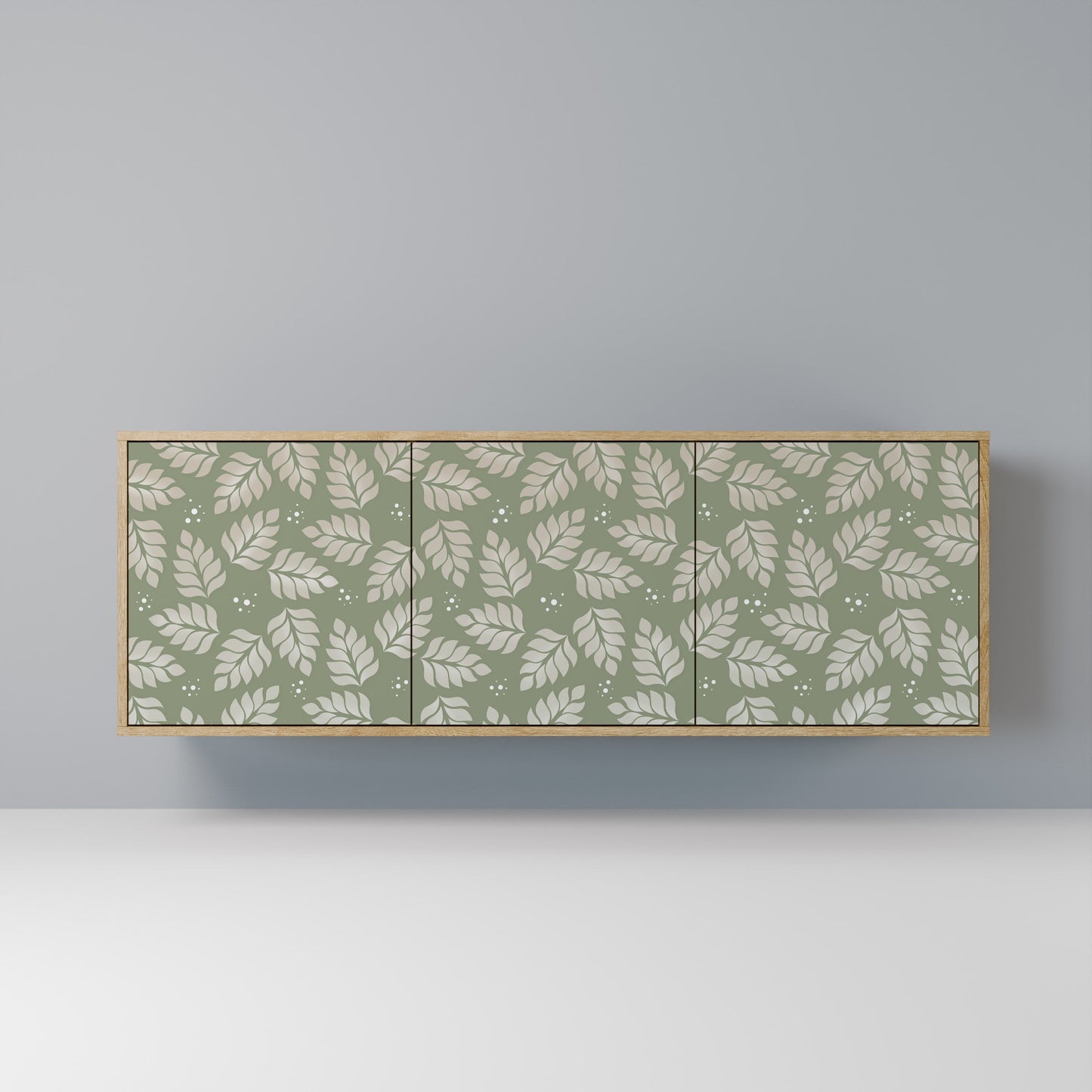 LEAVES ON GREEN 3-Door Sideboard in Oak Effect