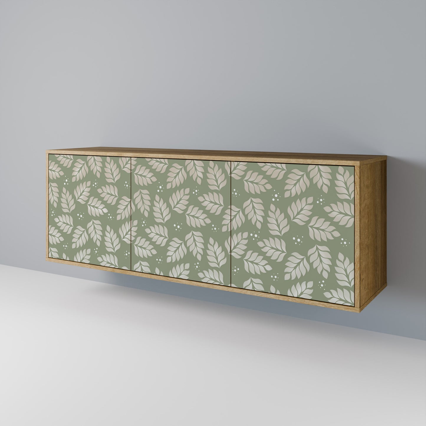 LEAVES ON GREEN 3-Door Sideboard in Oak Effect