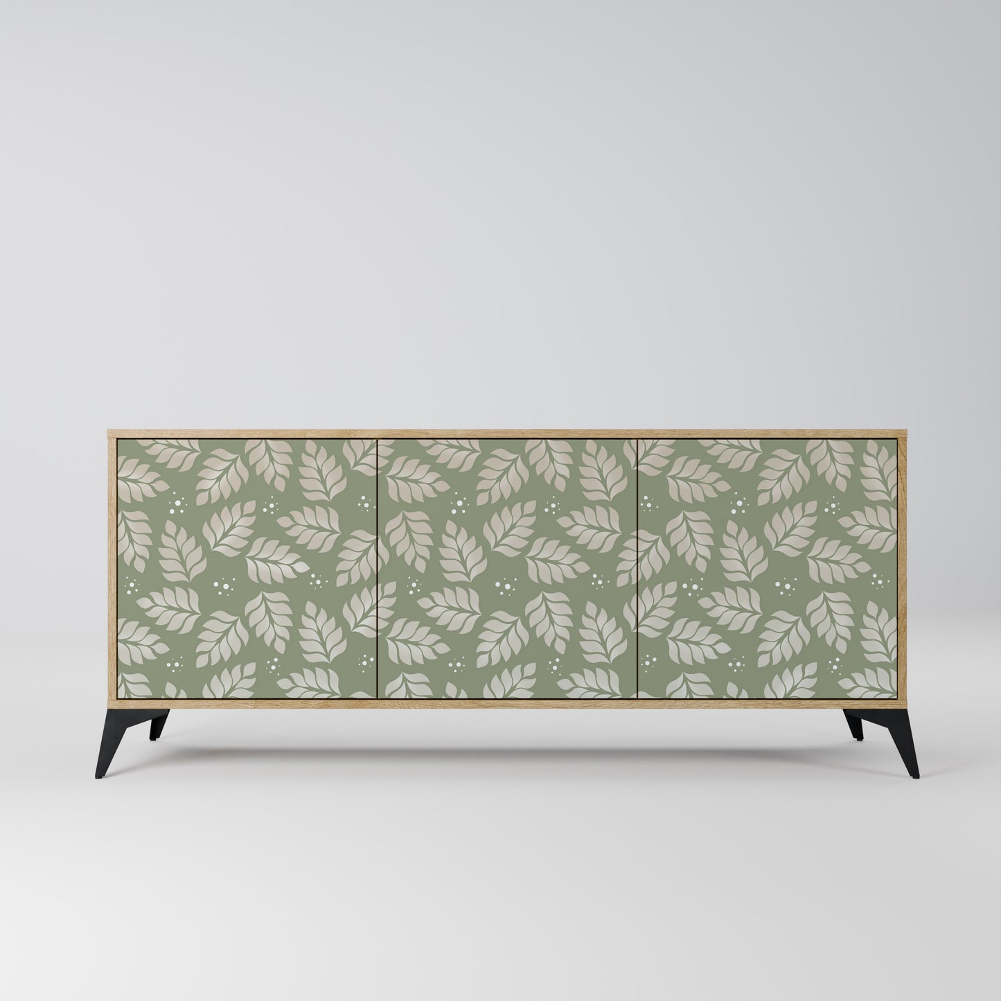 LEAVES ON GREEN 3-Door Sideboard in Oak Effect