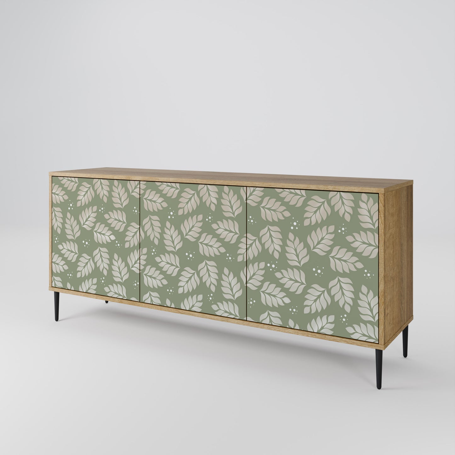 LEAVES ON GREEN 3-Door Sideboard in Oak Effect