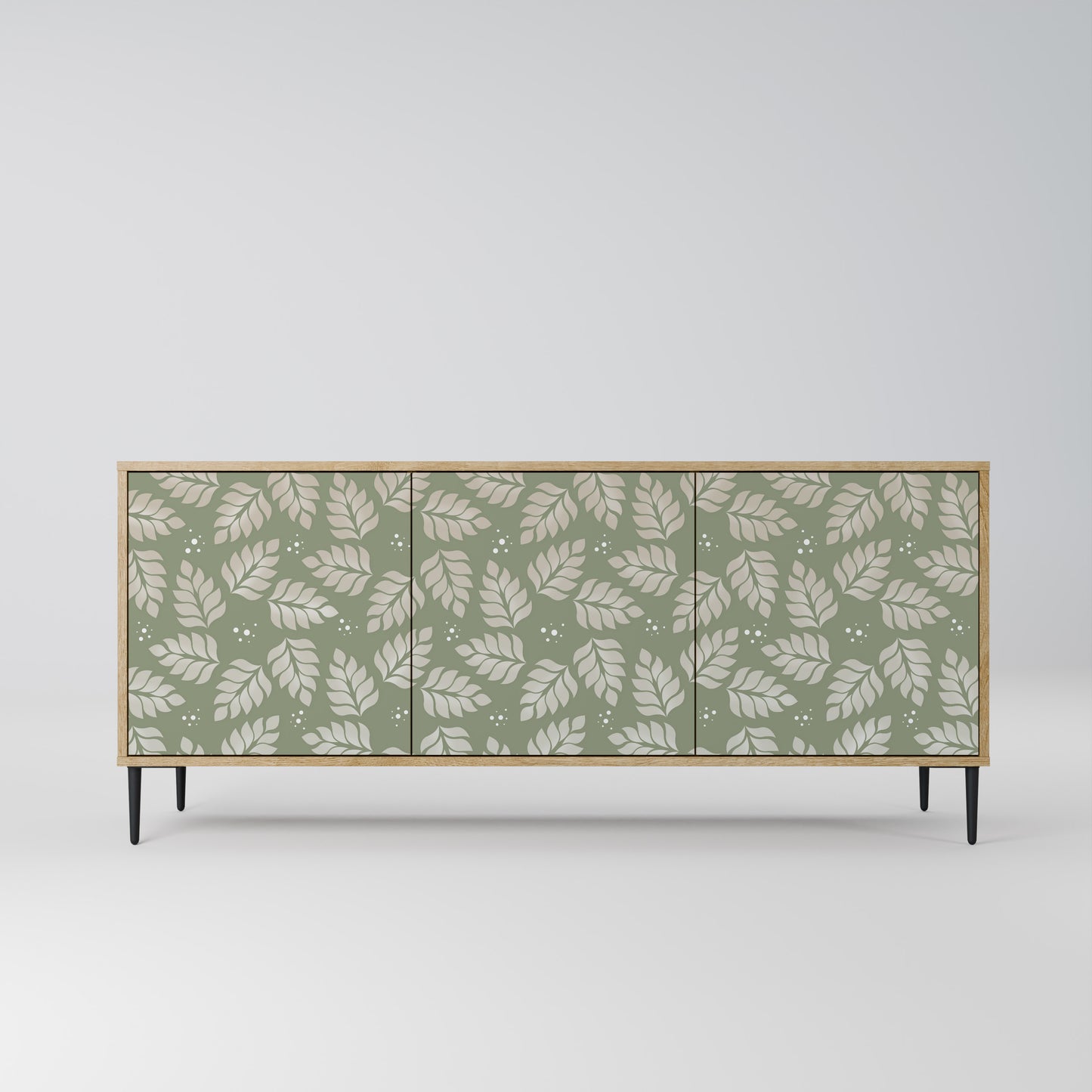 LEAVES ON GREEN 3-Door Sideboard in Oak Effect