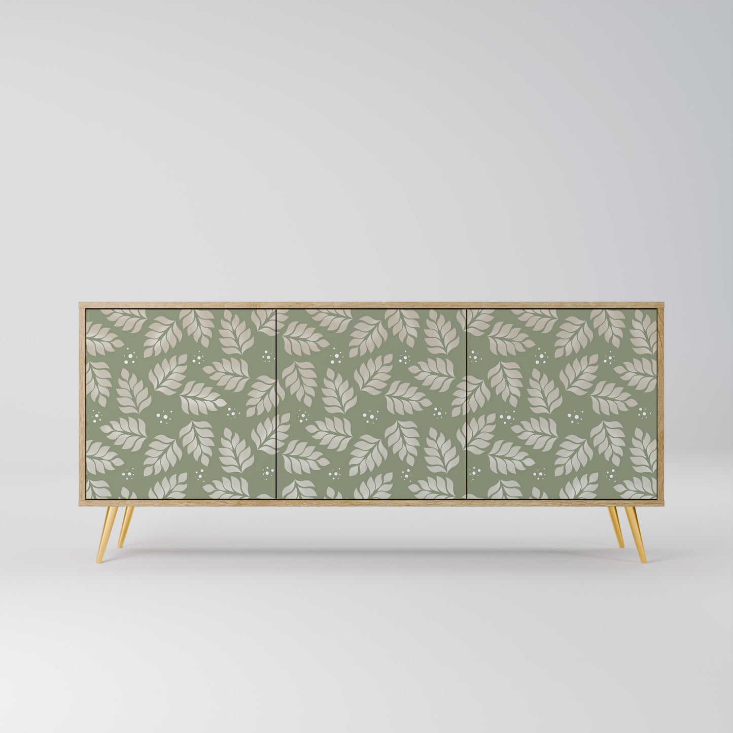 LEAVES ON GREEN 3-Door Sideboard in Oak Effect
